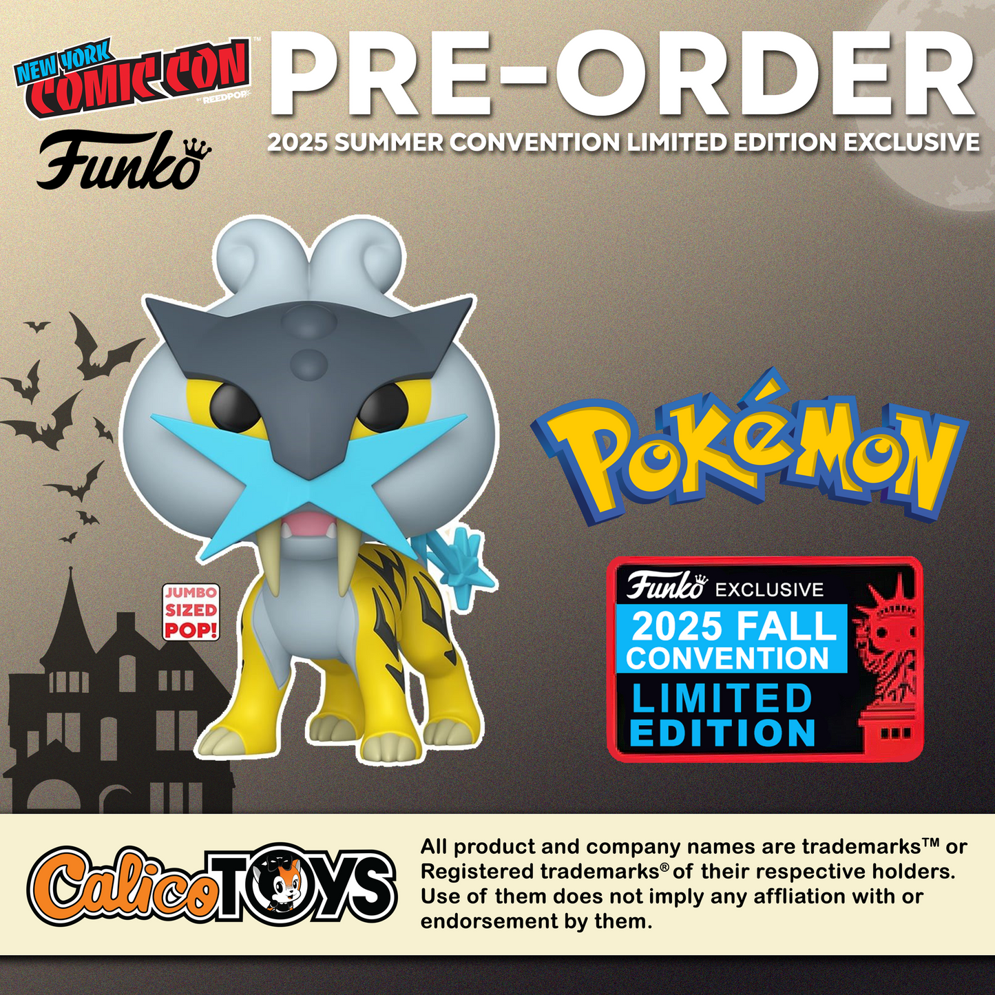 POP! Jumbo: Pokemon - Raikou 10 Inch (2025 Fall Convention Exclusive)
