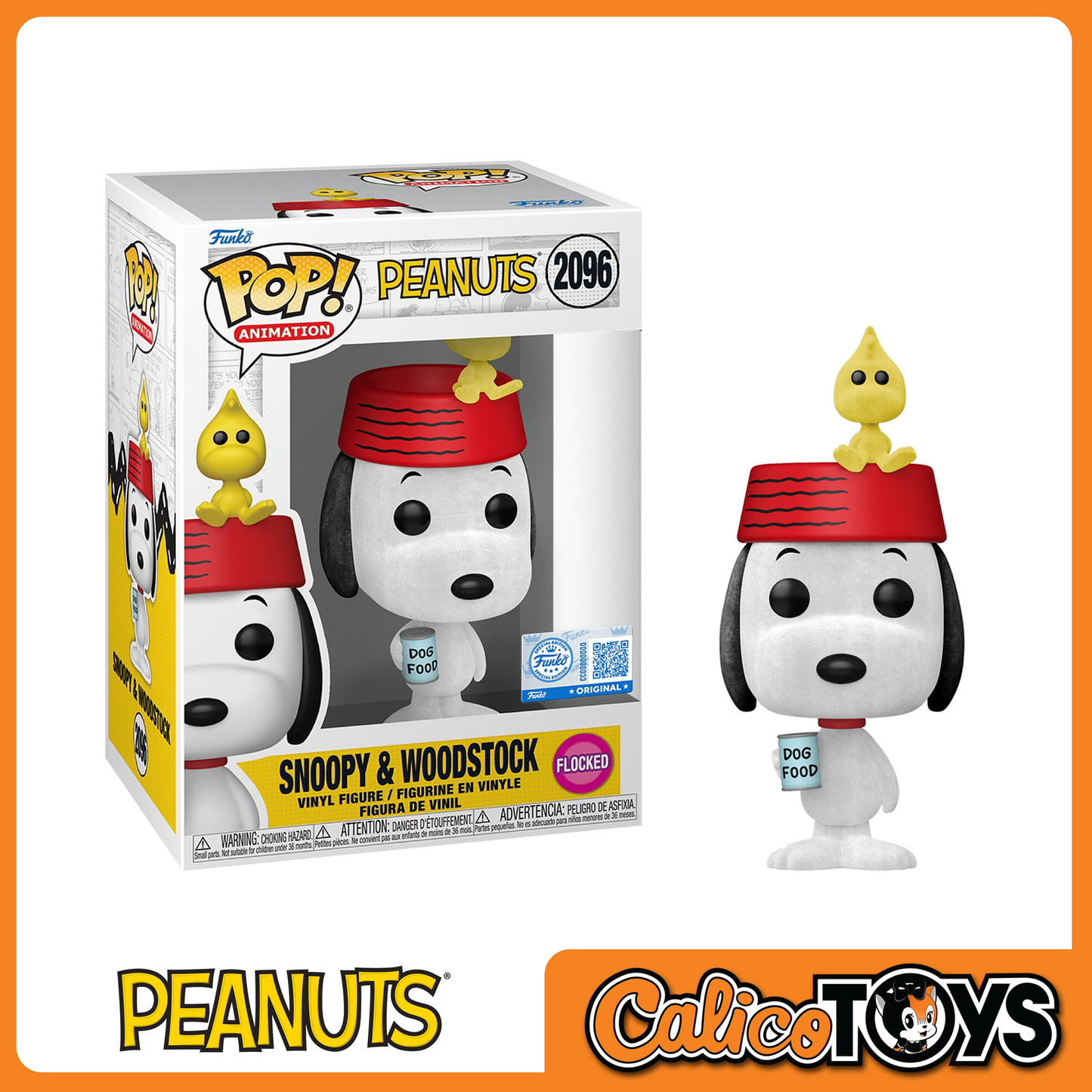 POP! Animation: Peanuts - Snoopy and Woodstock Flocked (Entertainment Earth Exclusive) #2096