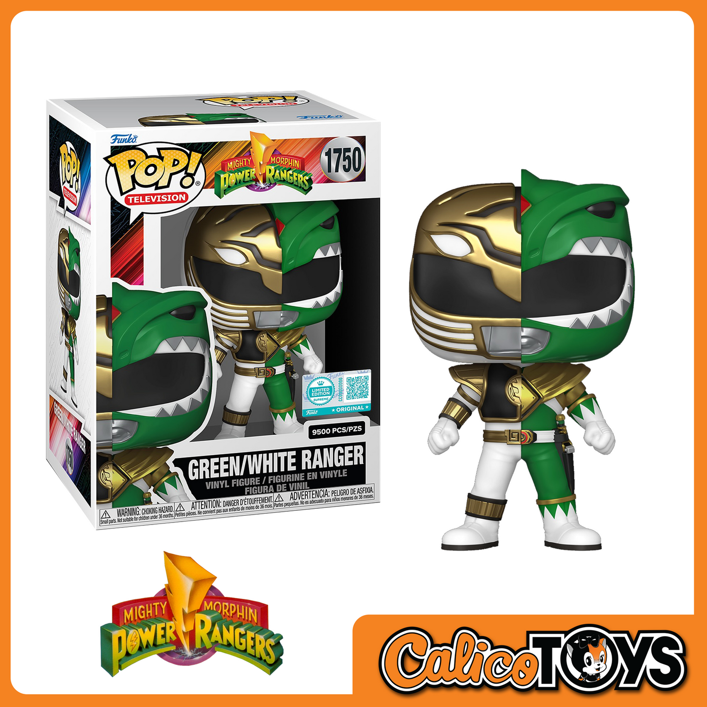 POP! Television: Mighty Morphin Power Rangers - Green/White Ranger (Limited Supreme Entertainment Earth Exclusive) #1750