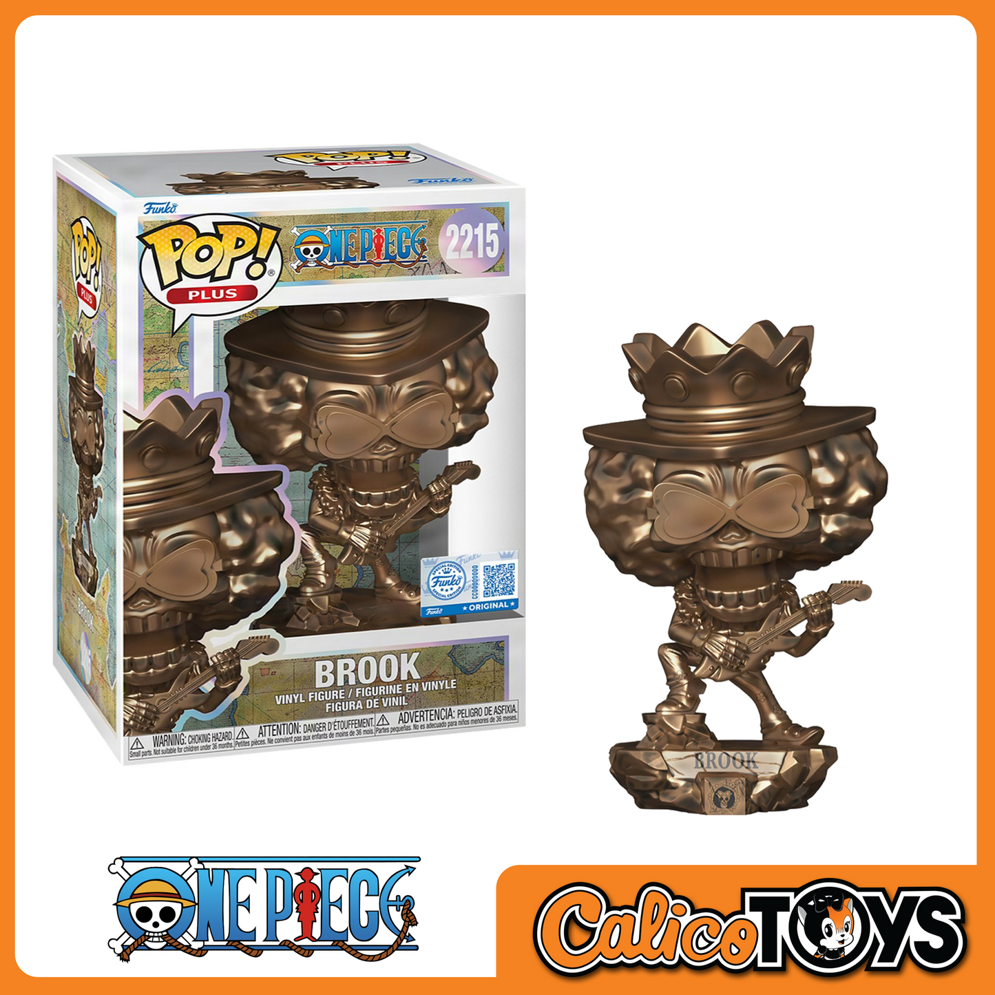 Funko POP! PLUS: Animation One Piece - Brook Statue Bronze (Funko Shop Exclusive) #2215