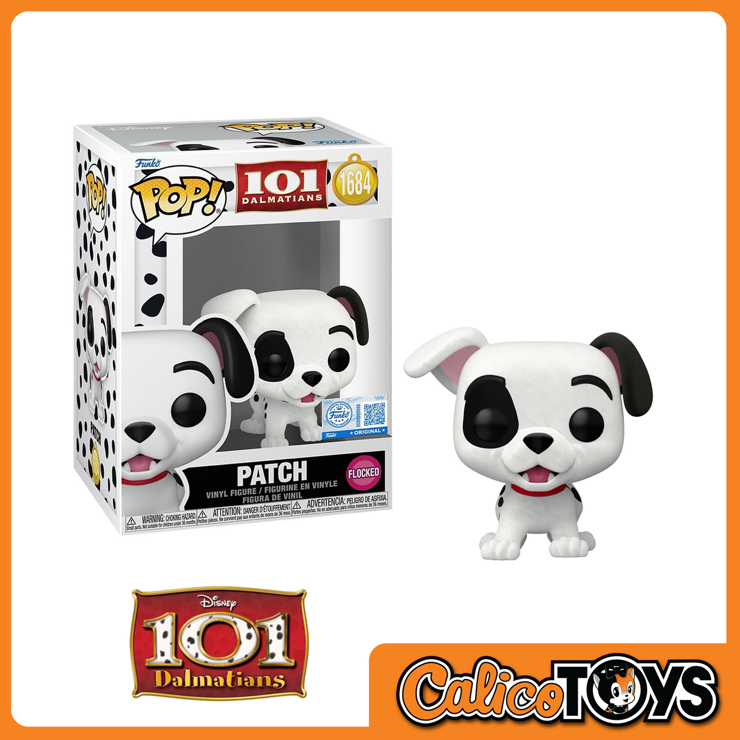 POP! Disney: 101 Dalmatians - Patch Flocked (Boxlunch Exclusive #1684