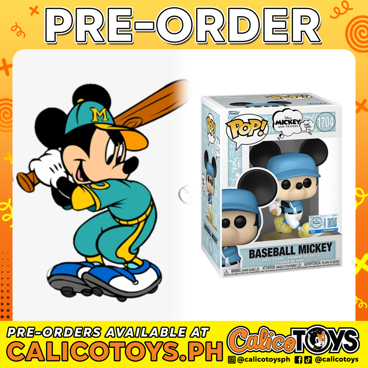 PRE-ORDER - POP! Disney: Mickey and Friends - Baseball Mickey #1704 (Funko Shop Exclusive)