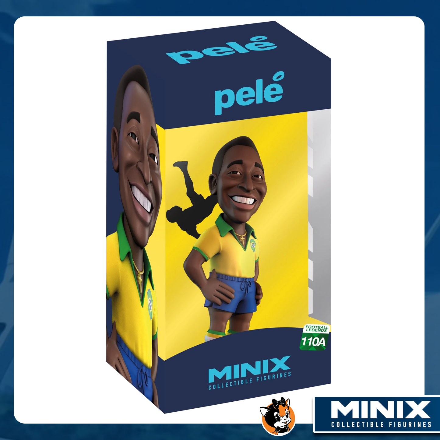Minix Football Stars - Football Legends - Pele Brazil 1st Kit Jersey 110A