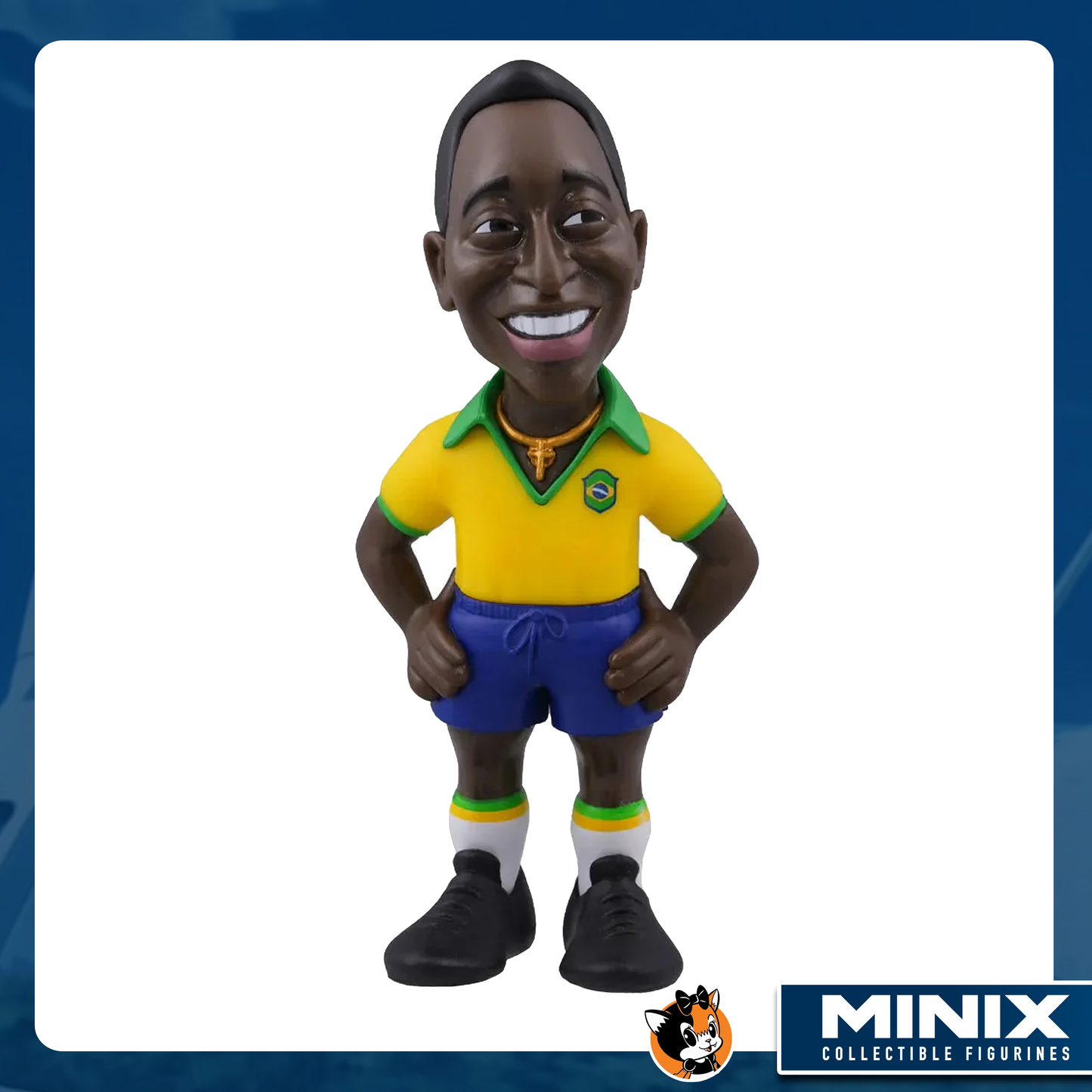 Minix Football Stars - Football Legends - Pele Brazil 1st Kit Jersey 110A