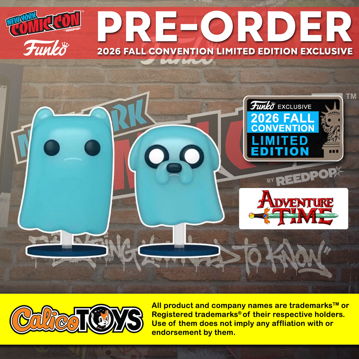 PRE ORDER Funko POP! Animation: Adventure Time – Finn & Jake Ghosts 2-Pack (2026 Fall Convention Exclusive)