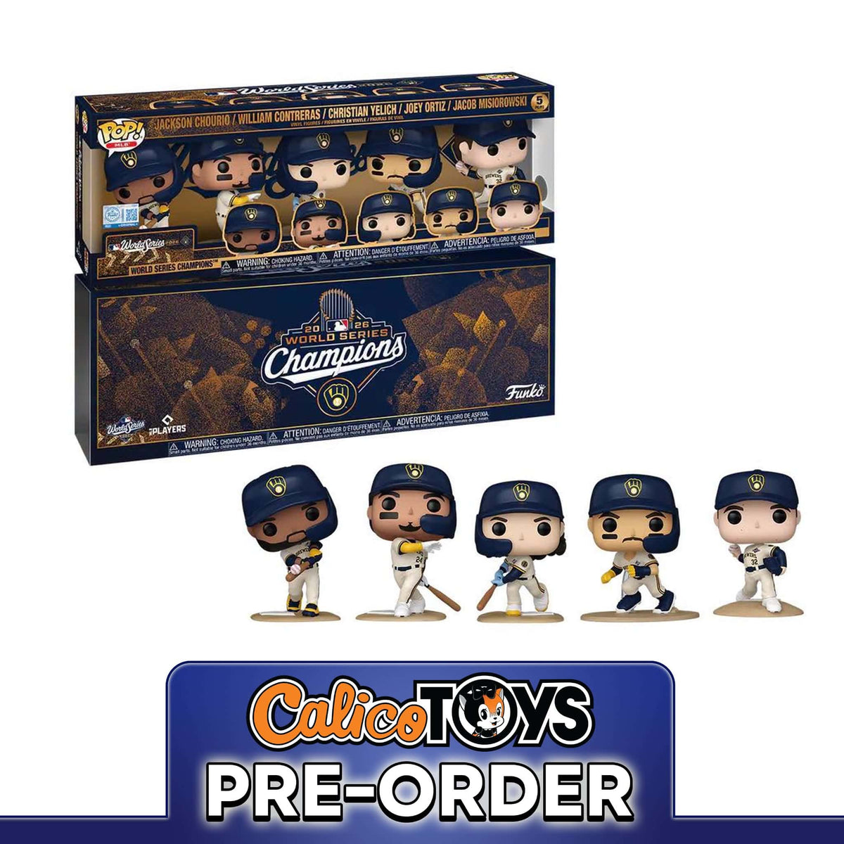 PRE-ORDER POP! MLB: Milwaukee Brewers 2026 World Series Champions 5-Pack (Fanatics Exclusive)