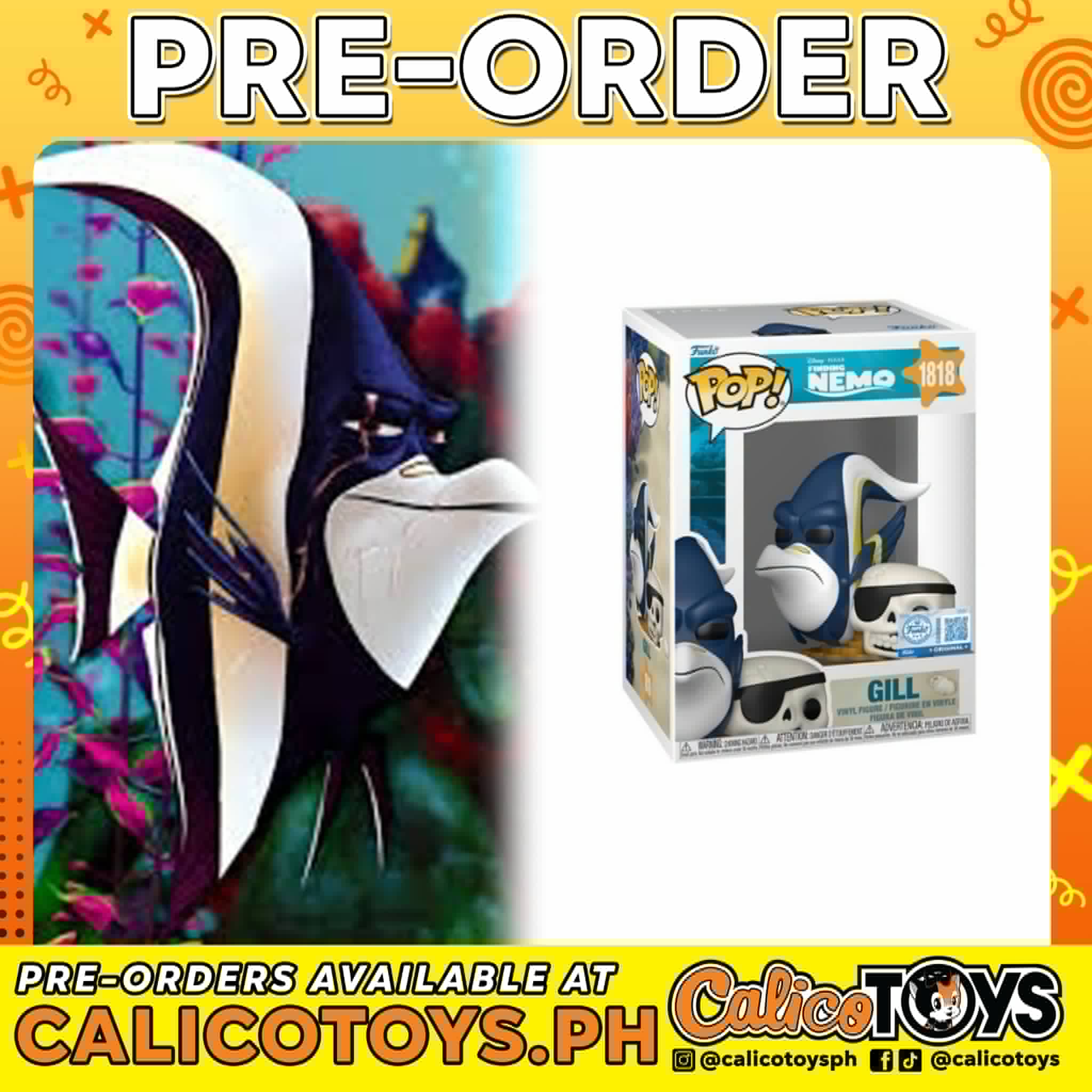 PRE ORDER Funko POP! Disney: Finding Nemo - Gill #1818 (Funko Shop Exclusive)