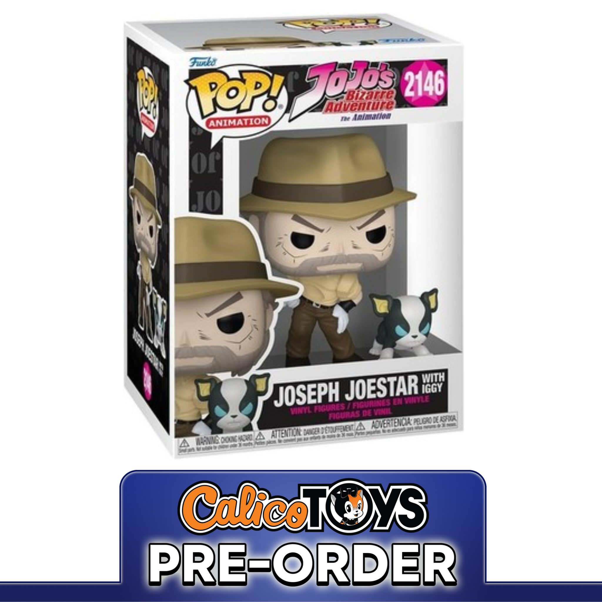 PRE-ORDER Funko POP! Animation: Jojo Bizarre Adventure - Joseph Joestar with Iggy #2146
