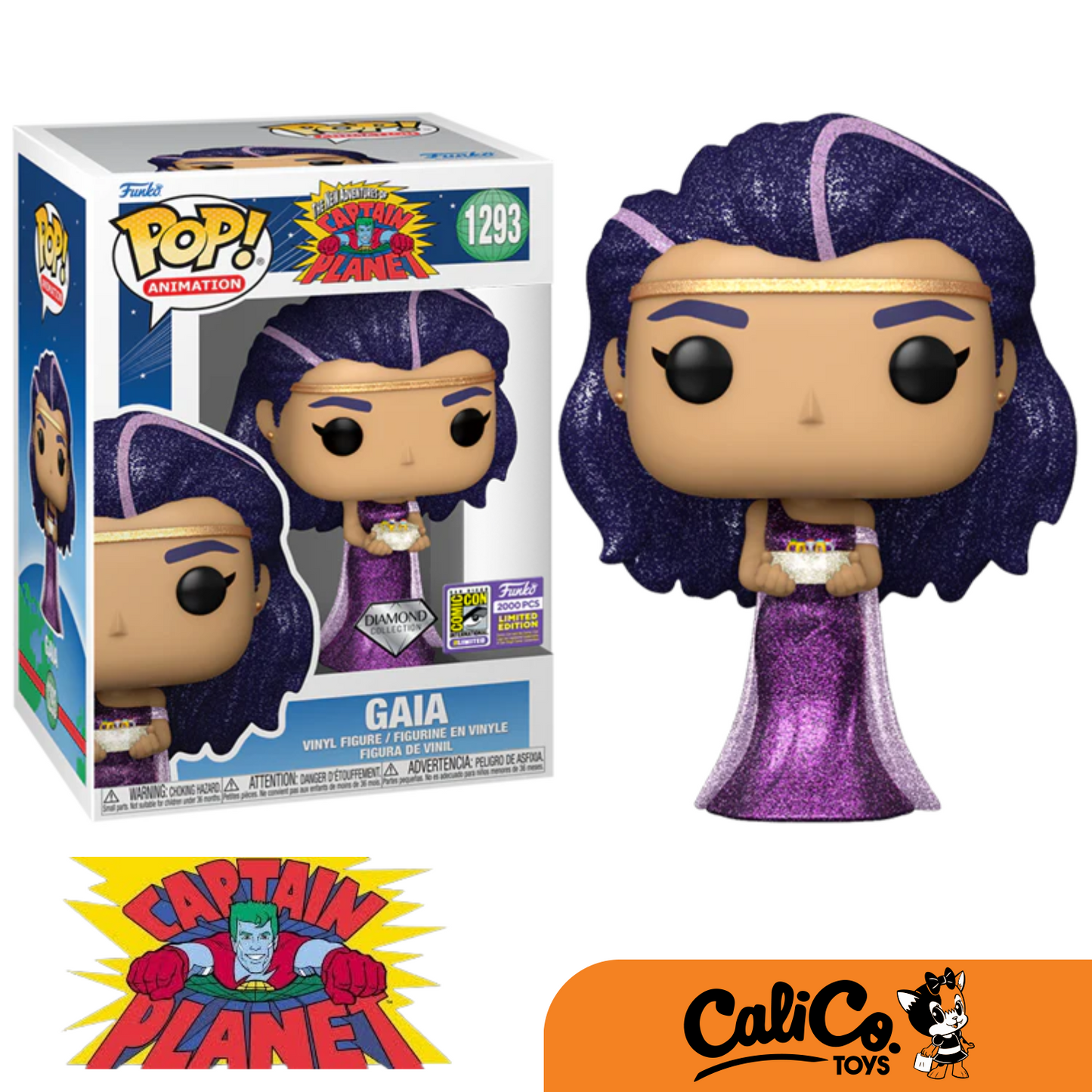 POP! Animation: The New Adventures of Captain Planet - Gaia DIAMOND(SDCC 2023) with Protector