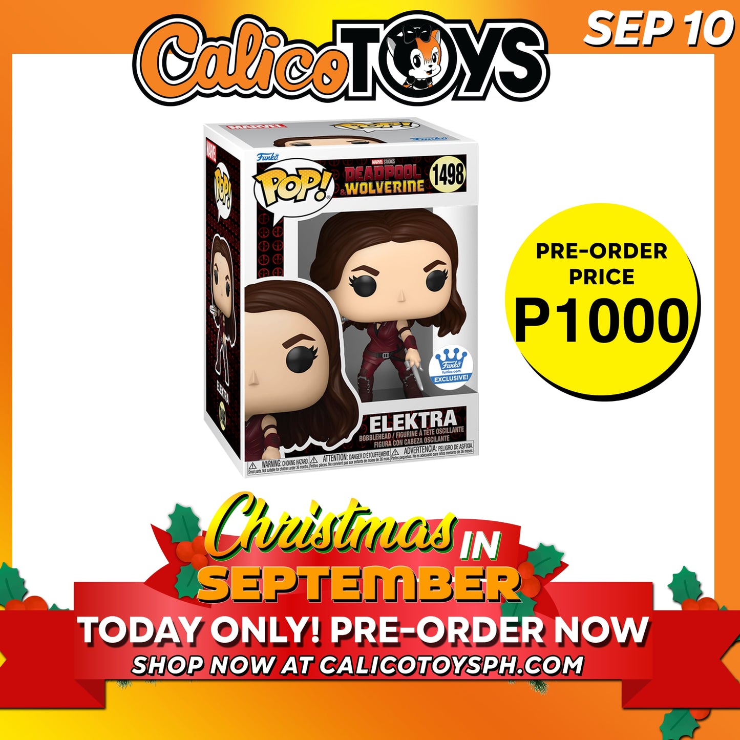 POP Marvel: Deadpool & Wolverine - Elektra (Funko Shop Exclusive) #1498