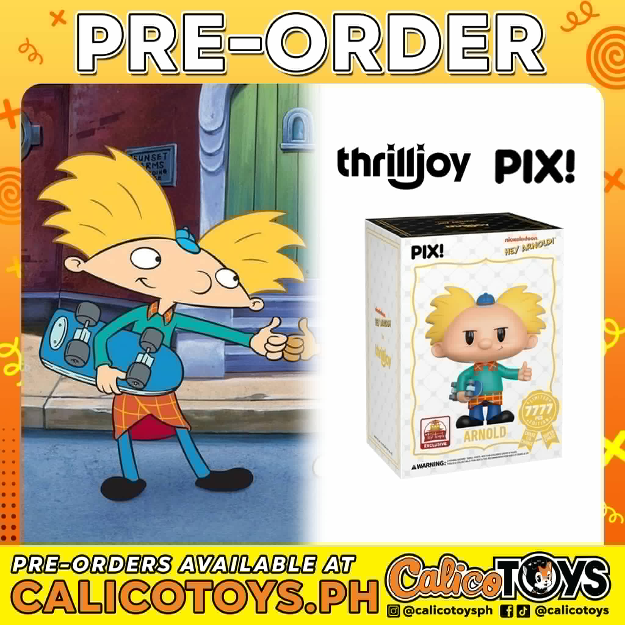 PRE-ORDER Thrilljoy PIX! Nickelodeon Hey Arnold! - Arnold Hero LE7777 (Toy Temple Exclusive)