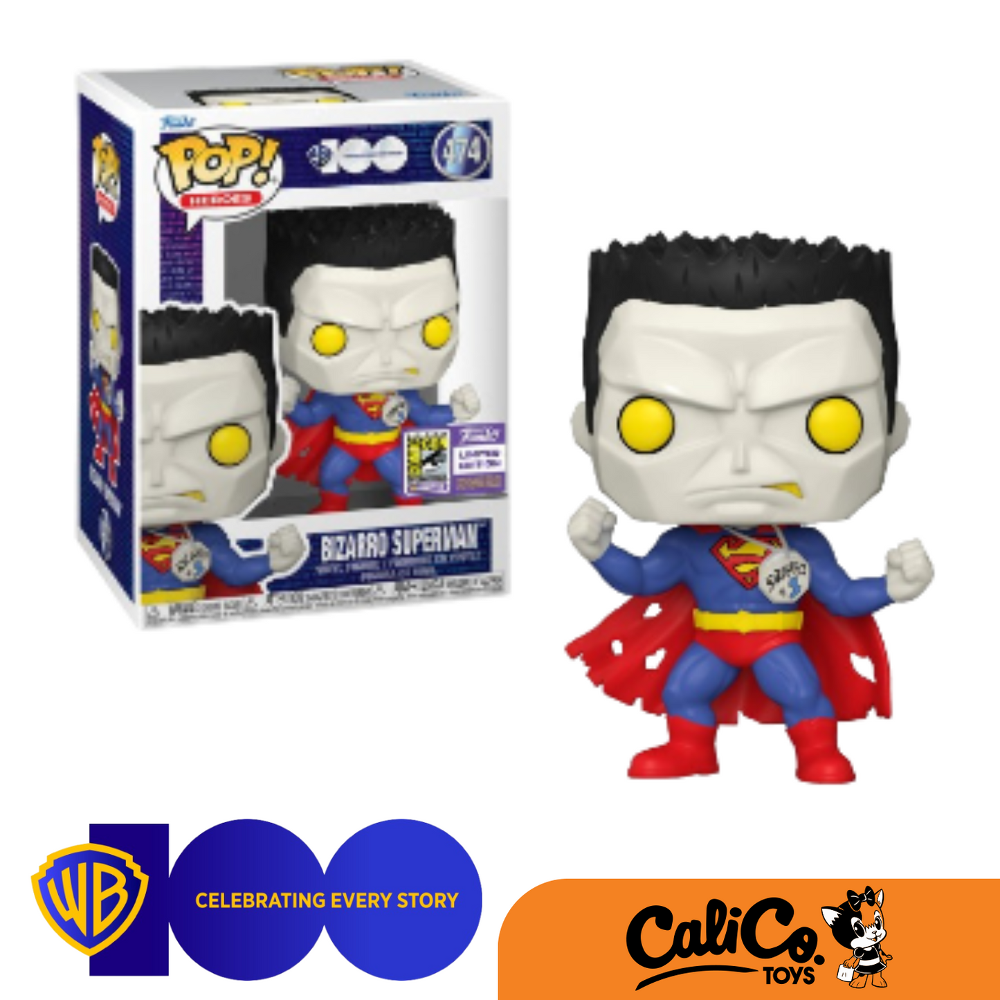 POP! Warner Bros 100 - Bizarro Superman (SDCC 2023) with Protector