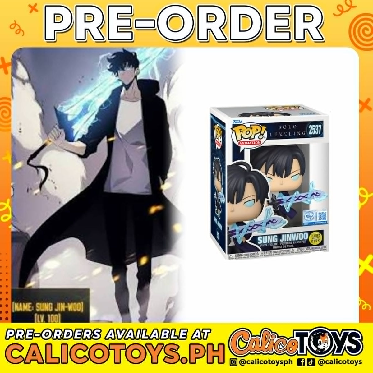 PRE-ORDER Funko POP! Animation: Solo Leveling - Sung Jinwoo w/ Sword GiTD #2537 (GameStop Exclusive)