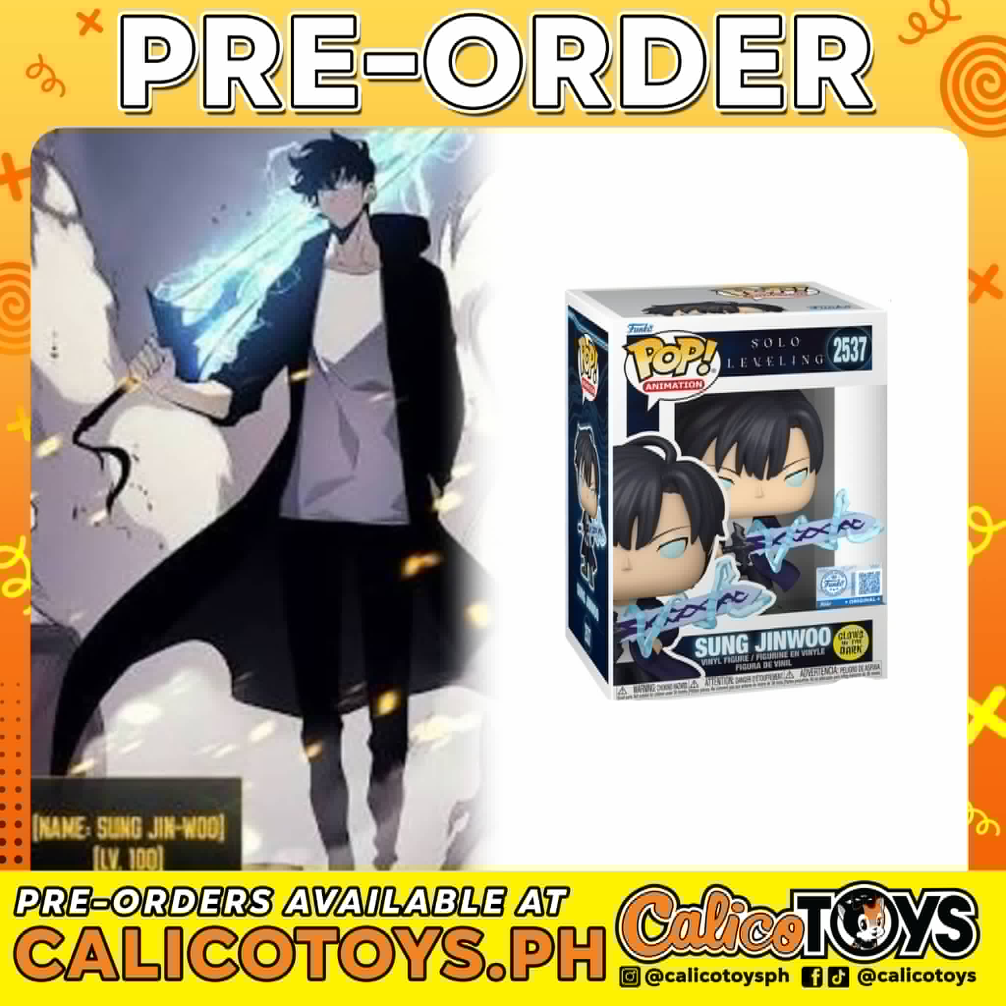 PRE-ORDER Funko POP! Animation: Solo Leveling - Sung Jinwoo w/ Sword GiTD #2537 (GameStop Exclusive)