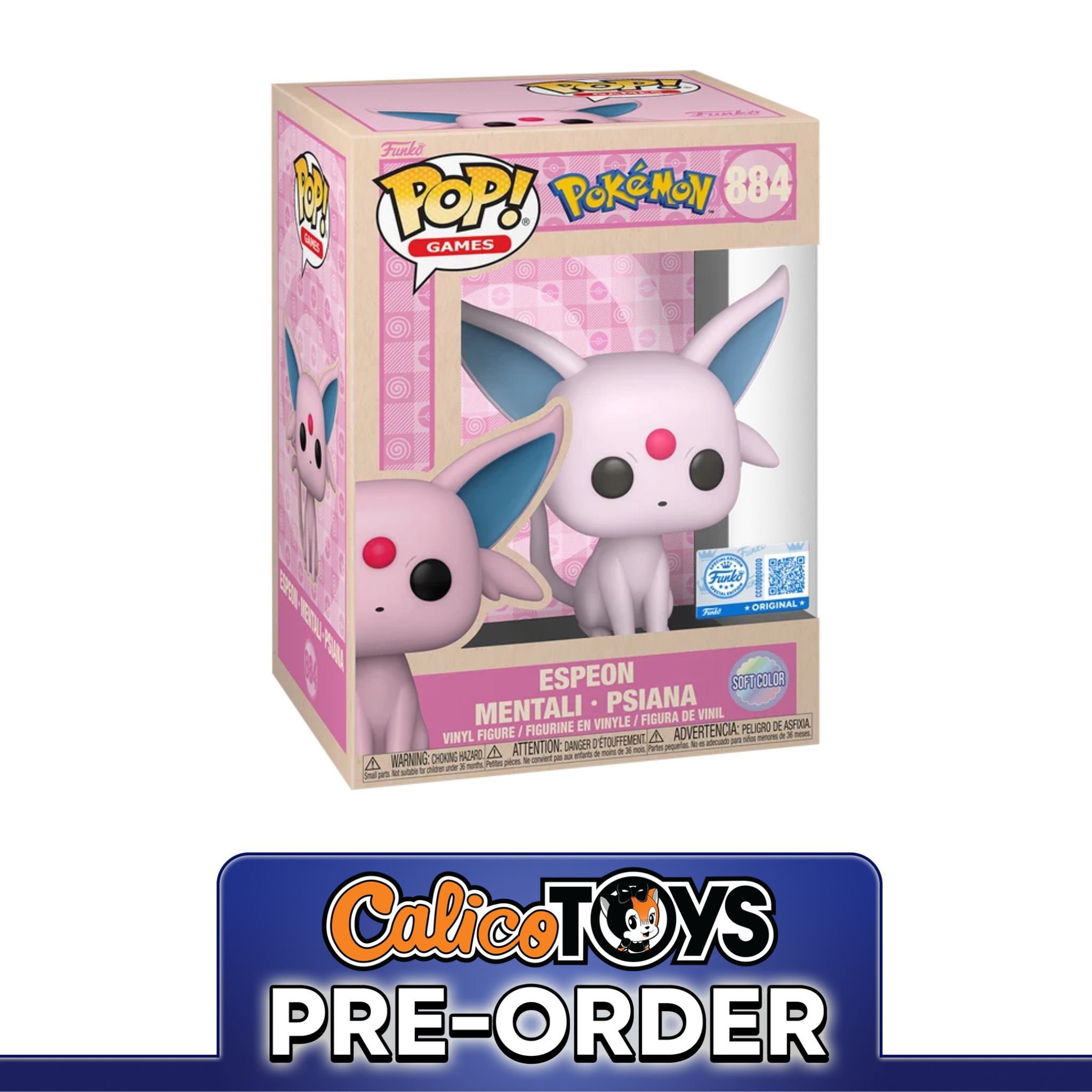 PRE-ORDER Funko POP! Games Pokemon - Espeon Soft Color #884 (GameStop Exclusive)