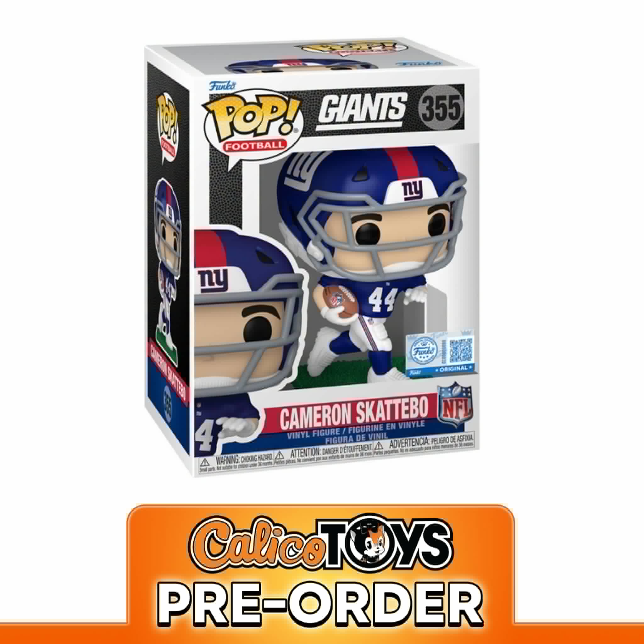 PRE-ORDER Funko POP! Football: New York Giants – Cameron Skattebo #355 (Funko Shop Exclusive)
