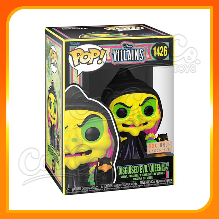 PRE-ORDER - POP! Disney Villains - Disguised Evil Queen w/ Raven BLACKLIGHT (Boxlunch Exclusive)