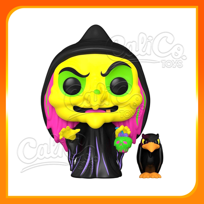 PRE-ORDER - POP! Disney Villains - Disguised Evil Queen w/ Raven BLACKLIGHT (Boxlunch Exclusive)