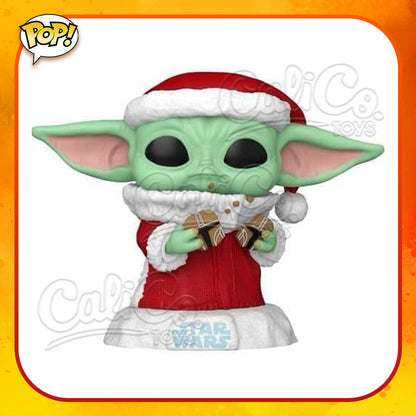 PRE-ORDER - Funko POP! Star Wars: The Mandalorian Holiday - Santa Grogu with Cookies