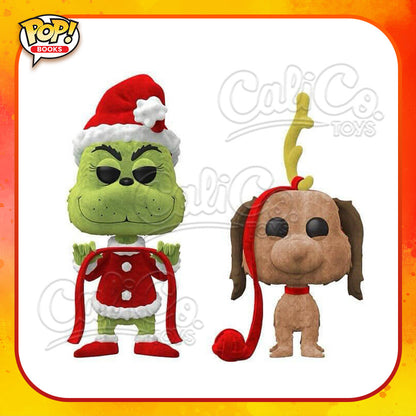 PRE-ORDER - Funko POP! Books: Dr. Seuss How The Grinch Stole Christmas -  Grinch & Max 2-Pack FLOCKED (Amazon Exclusive)