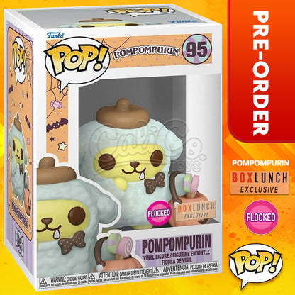 PRE-ORDER -  Funko POP! Sanrio: Pompompurin - Pompompurin with Pumpkin Bucket FLOCKED (Boxlunch Exclusive) #95