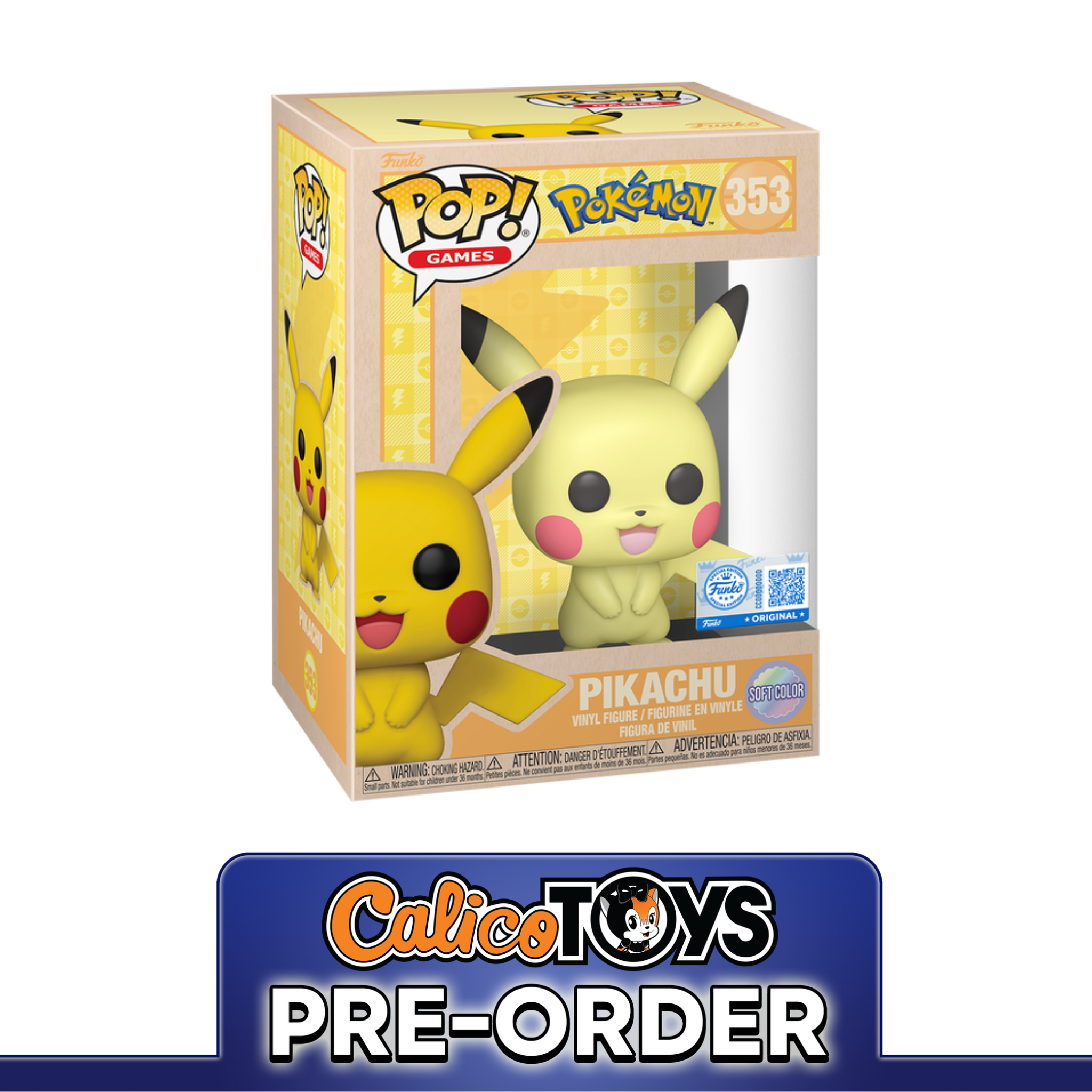 PRE-ORDER Funko POP! Games Pokemon - Pikachu Soft Color #353 (Funko Shop Exclusive)