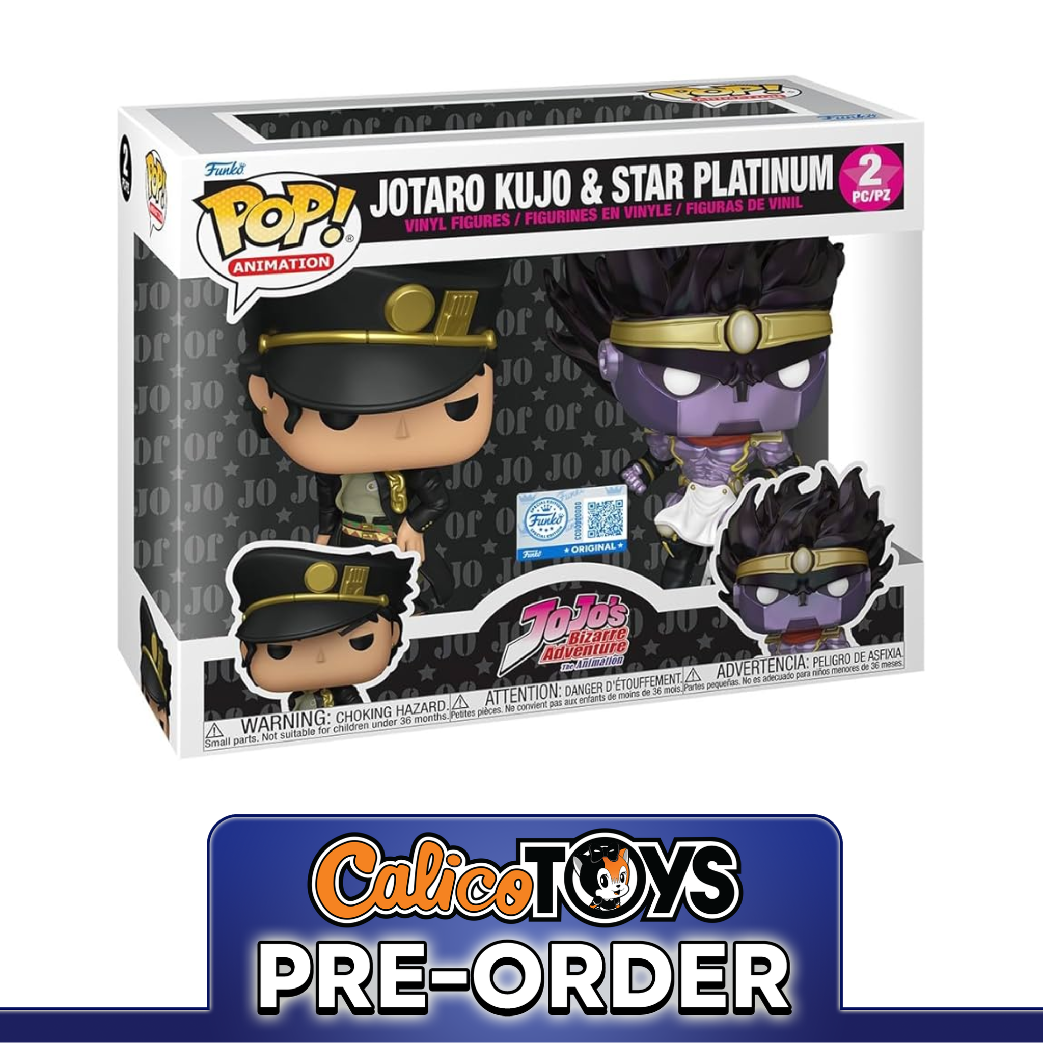 PRE-ORDER Funko POP! Animation: Jojo Bizarre Adventure - Jotaro Kujo & Star Platinum 2-Pack (Amazon Exclusive)