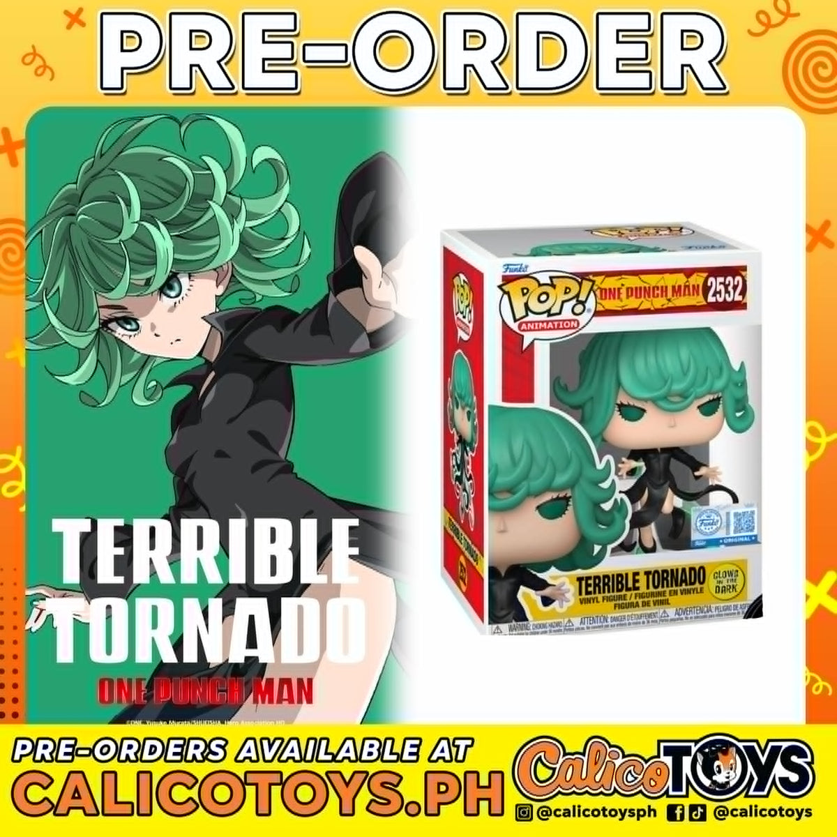 PRE ORDER Funko POP! Animation: One Punch Man - Terrible Tornado #2532 GiTD (Funko Shop Exclusive)