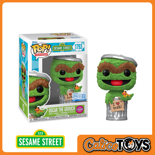 Funko POP! Television: Sesame Street - Oscar The Grouch FLOCKED (Entertainment Earth Exclusive) #1794