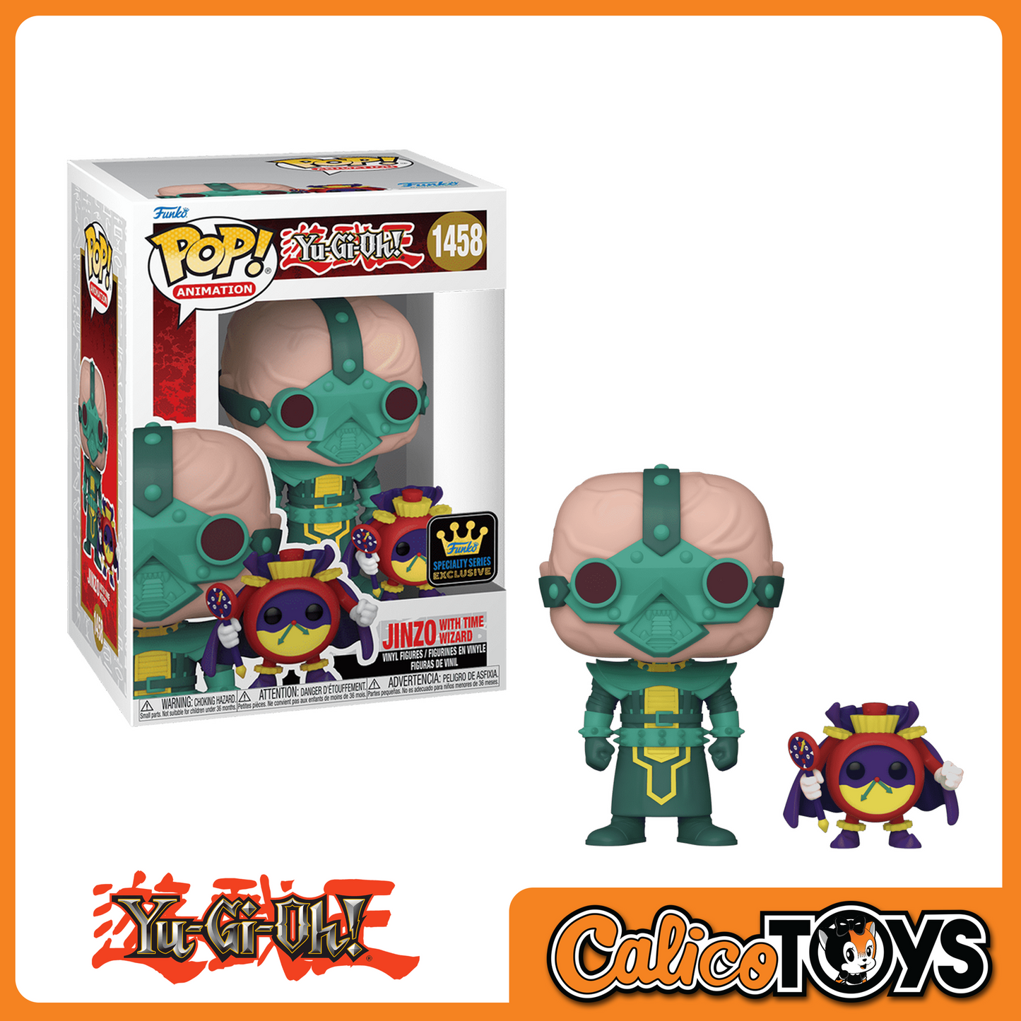 PRE-ORDER -  Funko POP! Games: Yu-Gi-O - Jinzo with Time Wizard (Specialty Series Exclusive) #1458