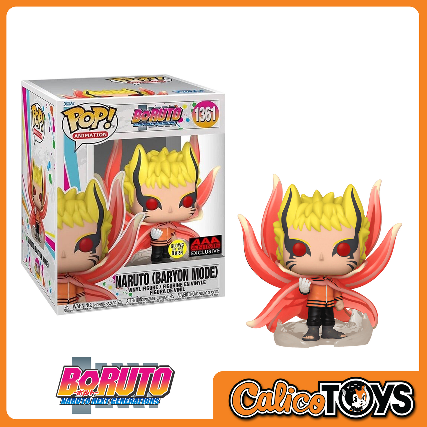 PRE-ORDER - Funko POP! Animation: Boruto Next Generations - Naruto Baryon Mode GiTD 6-Inch (AAA Exclusive) #1361