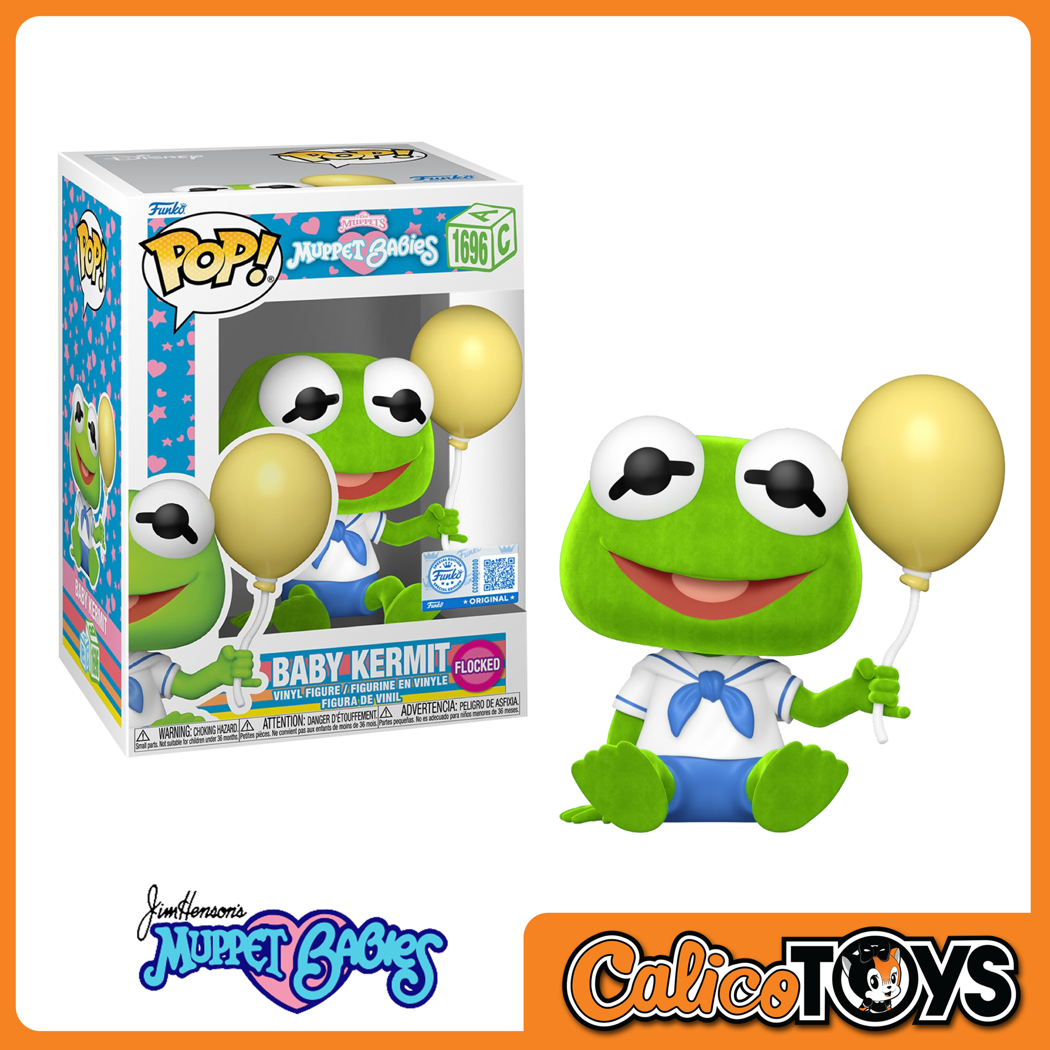 POP! Muppet Babies - Baby Kermit Flocked #1696 (Boxlunch Exclusive ...