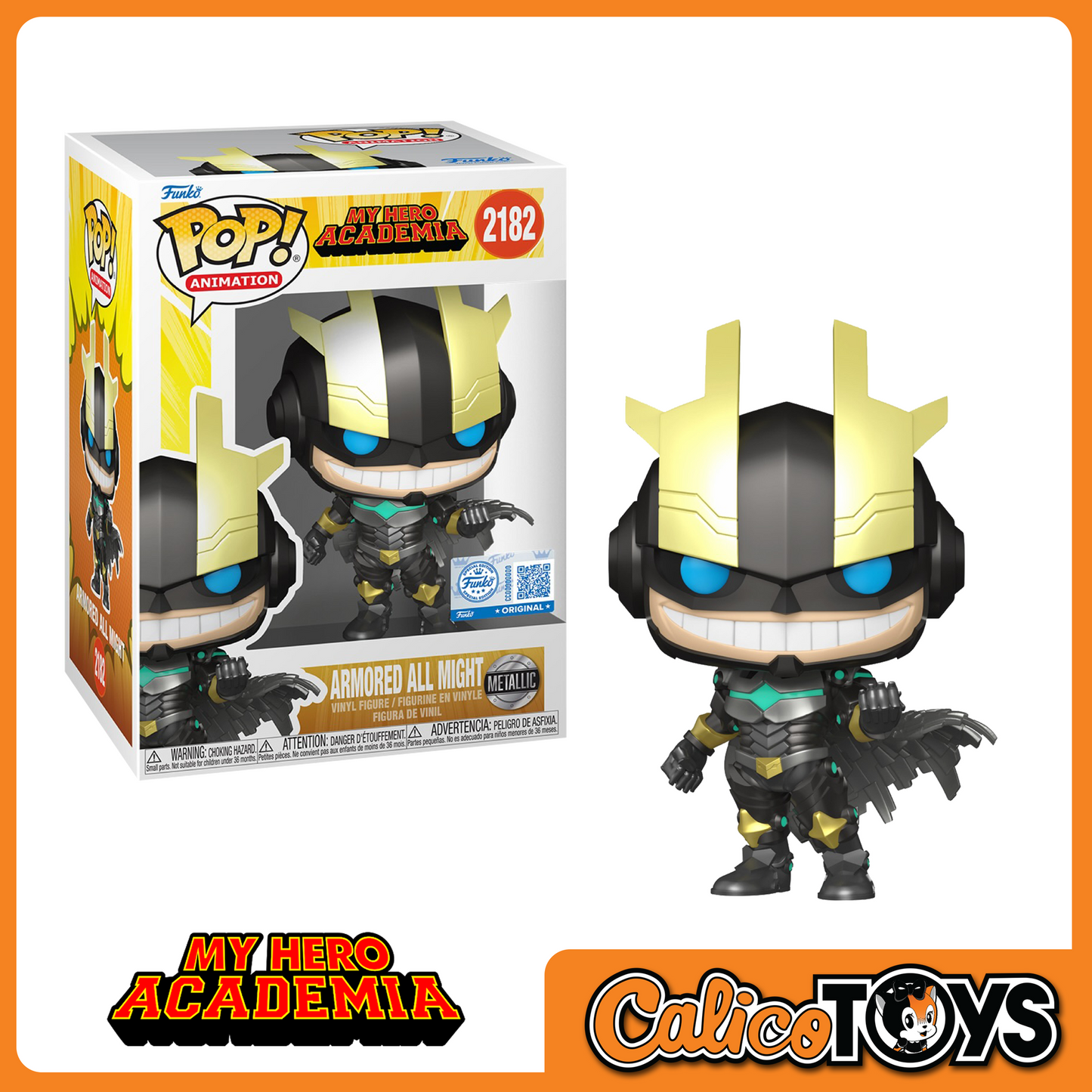 POP! Animation: My Hero Academia - Armored All Might Metallic #2182 (Gamestop Exclusive)