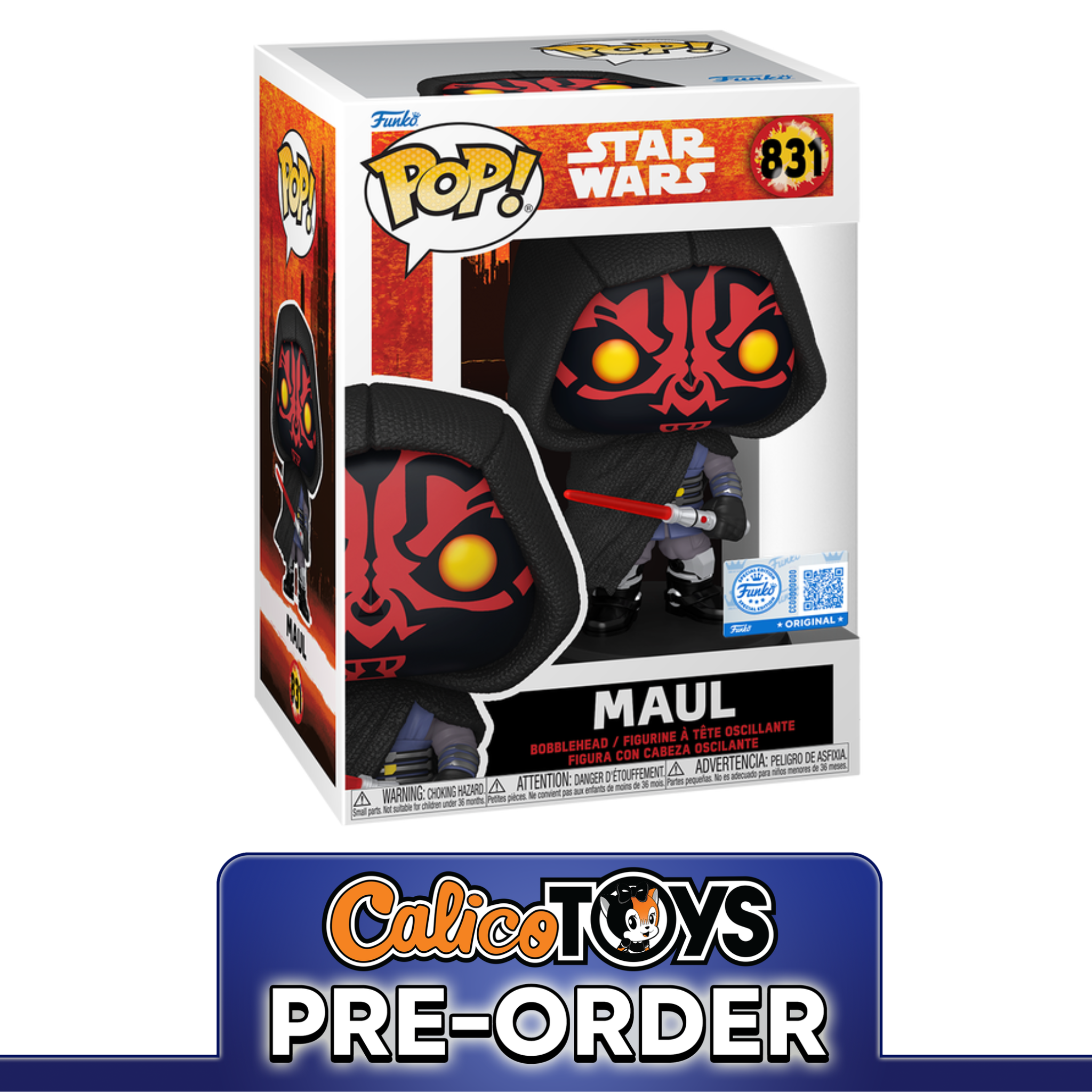 PRE ORDER Funko POP! Star Wars: Maul Shadow Lord - Maul with Robe #831 (Funko Shop Exclusive)