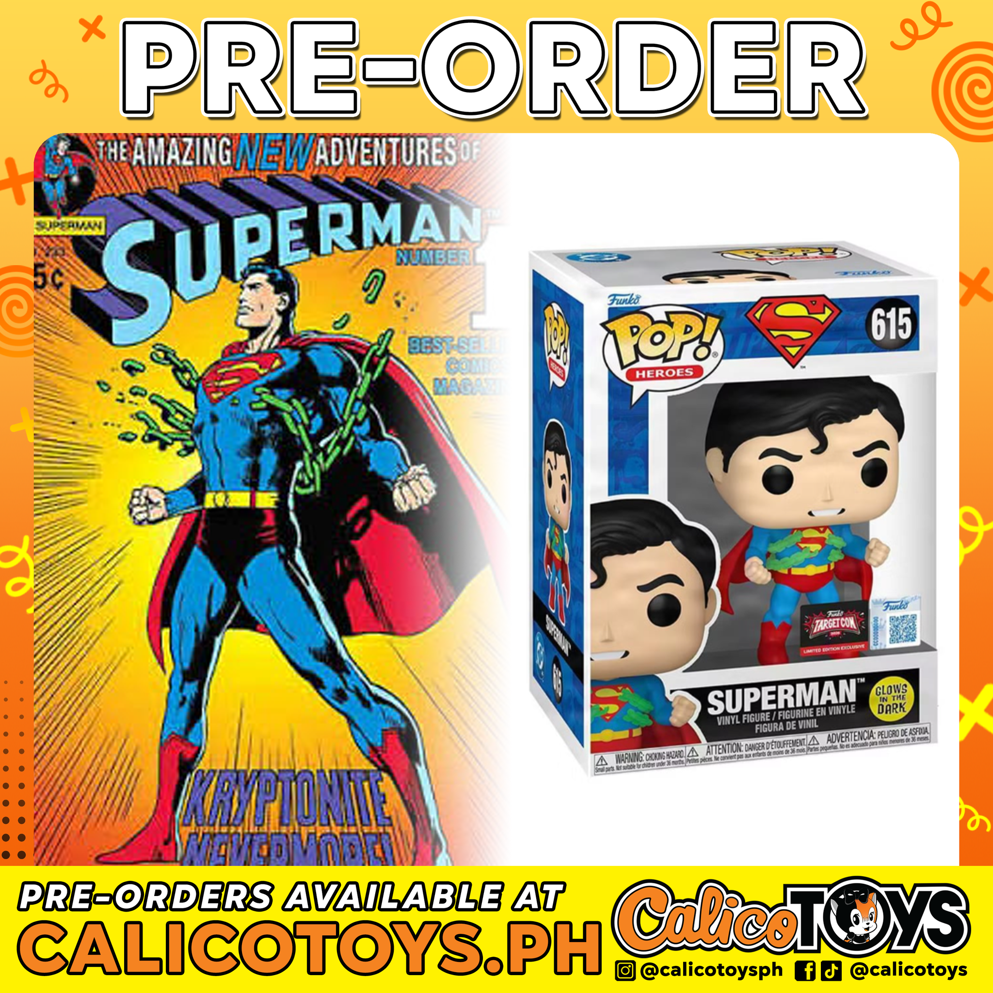 PRE-ORDER - POP! DC: Multiverse -  Superman GITD #615  (Target Con Exclusive)