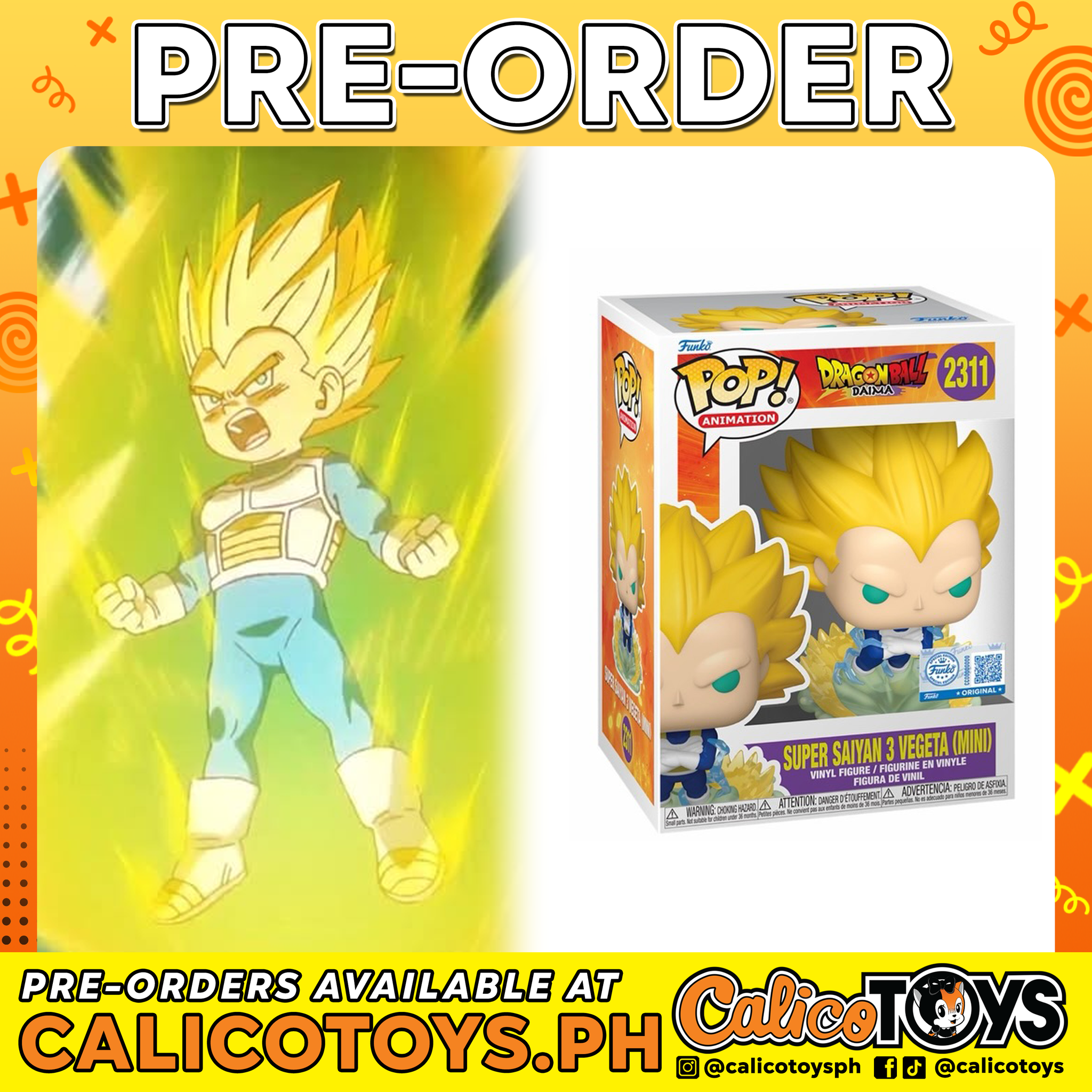 PRE ORDER - POP! Animation: Dragon Ball Daima - Super Saiyan 3 Vegeta Mini #2311 (Funko Shop Exclusive)