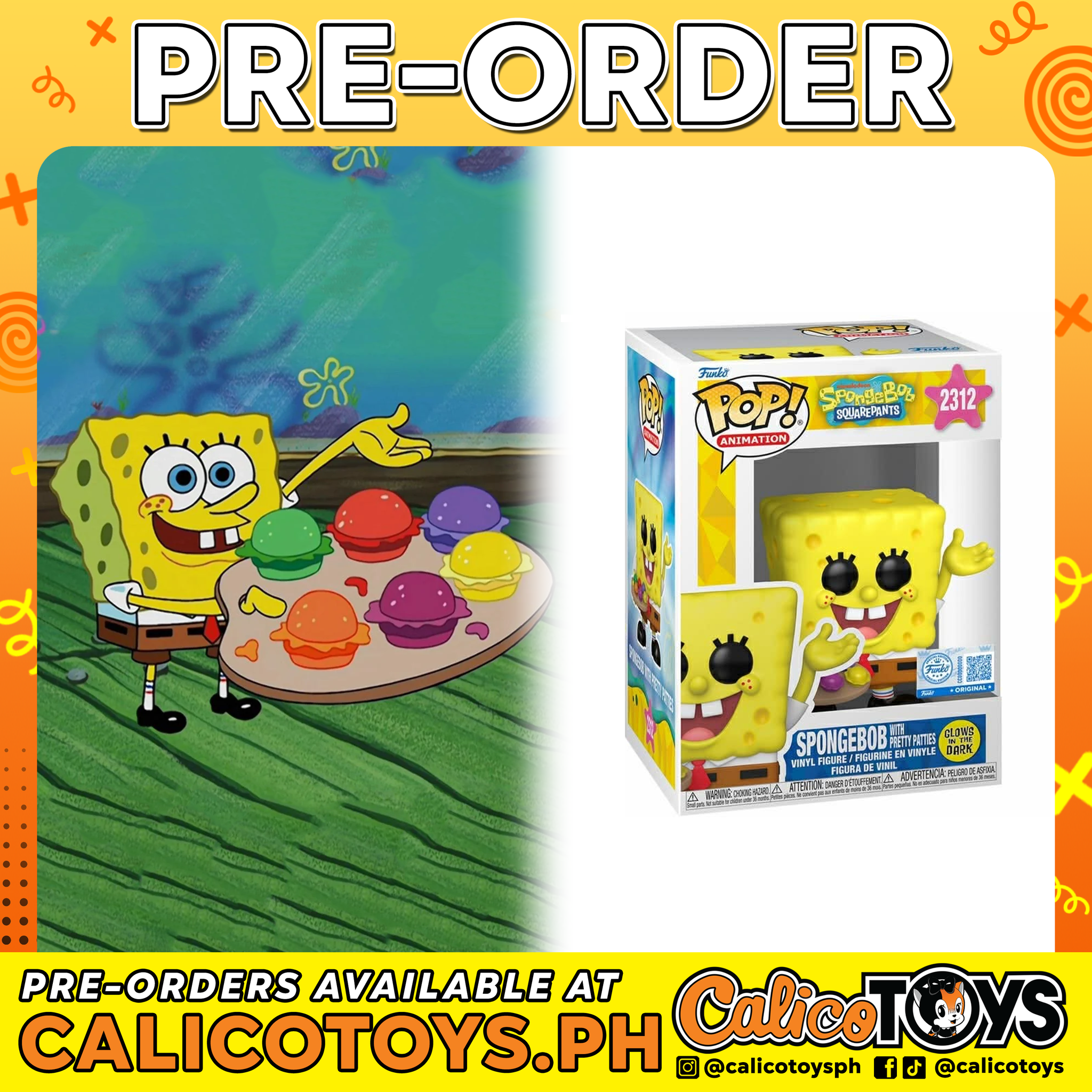 PRE-ORDER - POP! Animation: Spongebob Squarepants - Spongebob with Pretty Patties GiTD #2312 (Books A Million Exclusive)