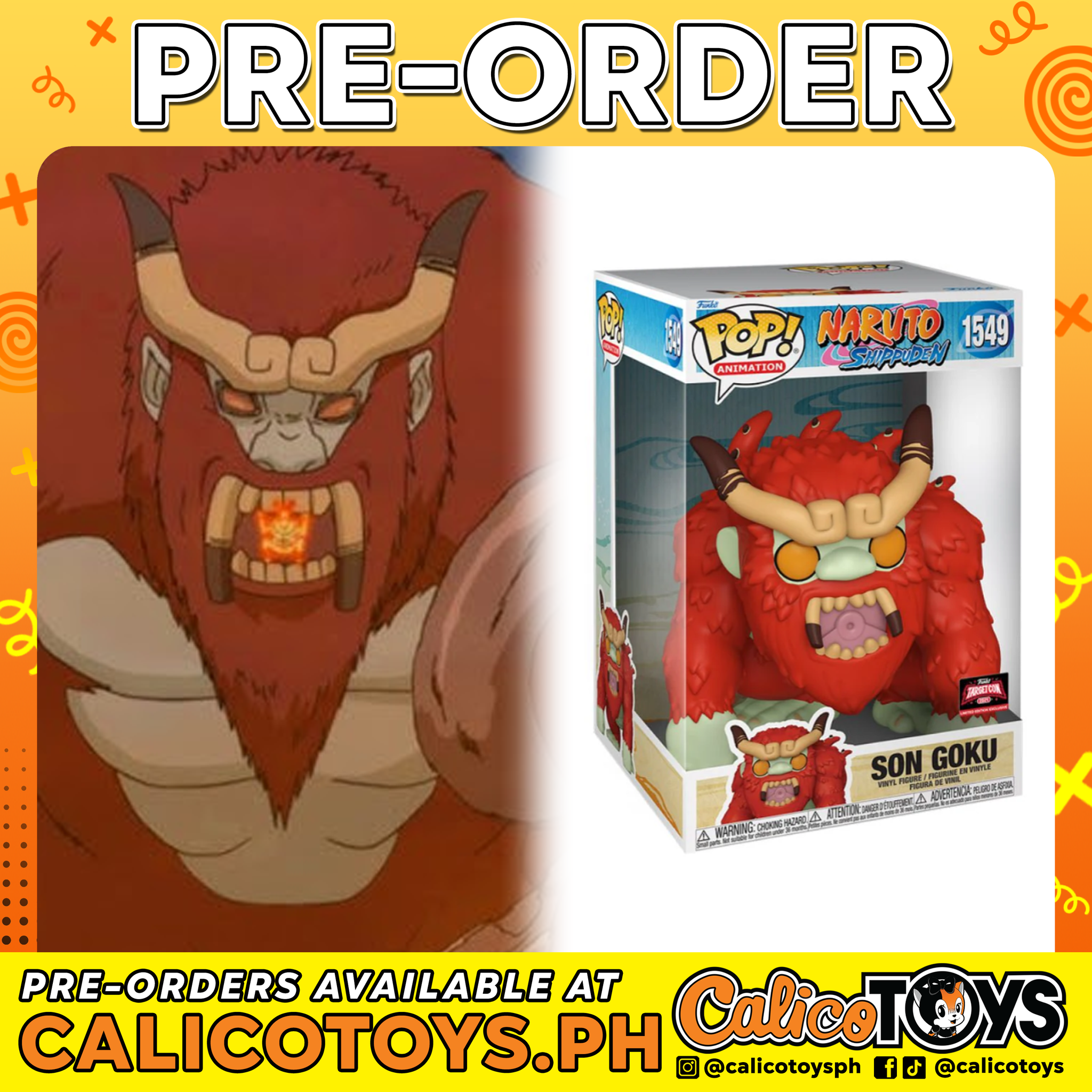 PRE-ORDER - POP! Animation: Naruto Shippuden - Son Goku 10” (Target Con Exclusive)