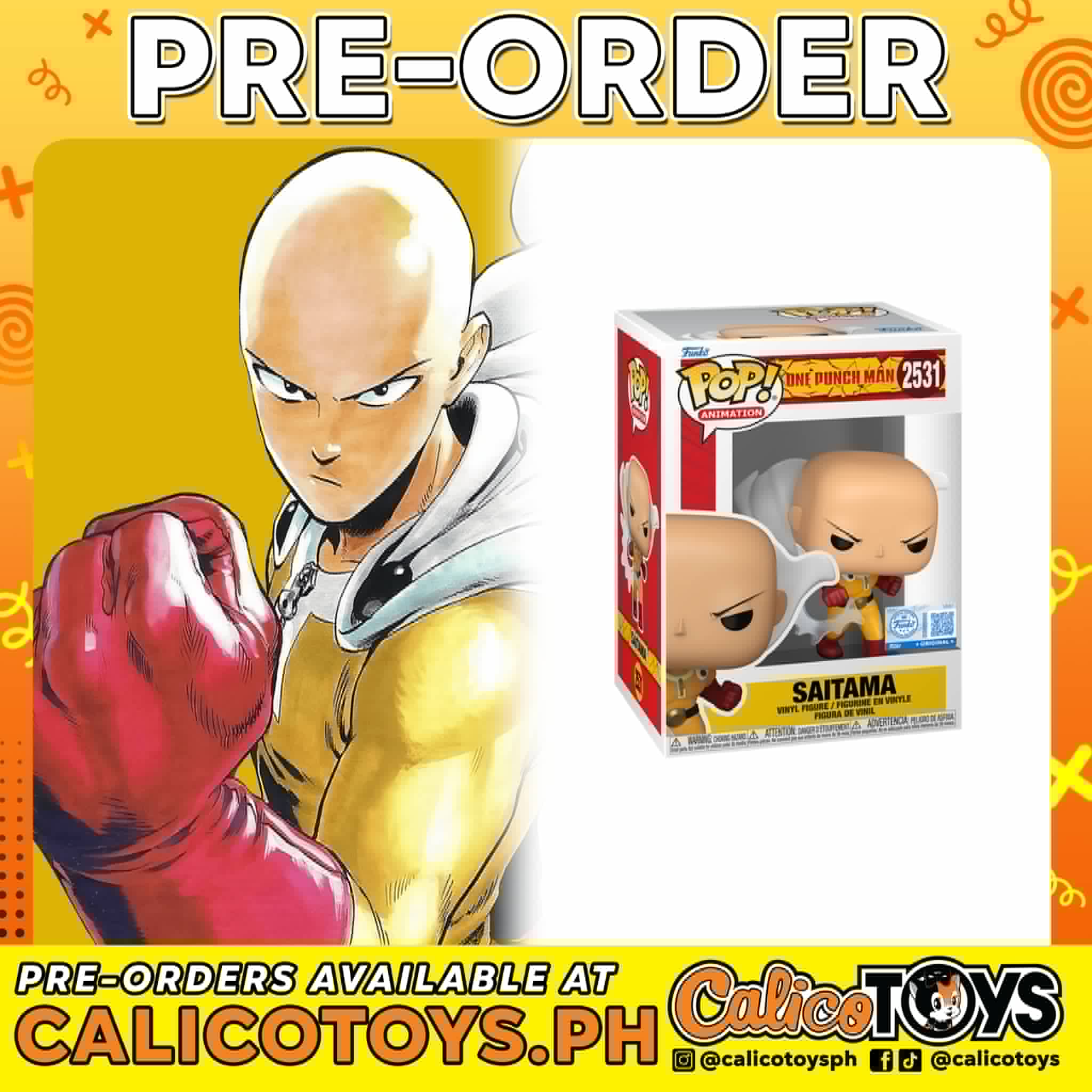 PRE ORDER Funko POP! Animation: One-Punch Man Season 2 – Saitama Punching #2531 (Specialty Series Exclusive)