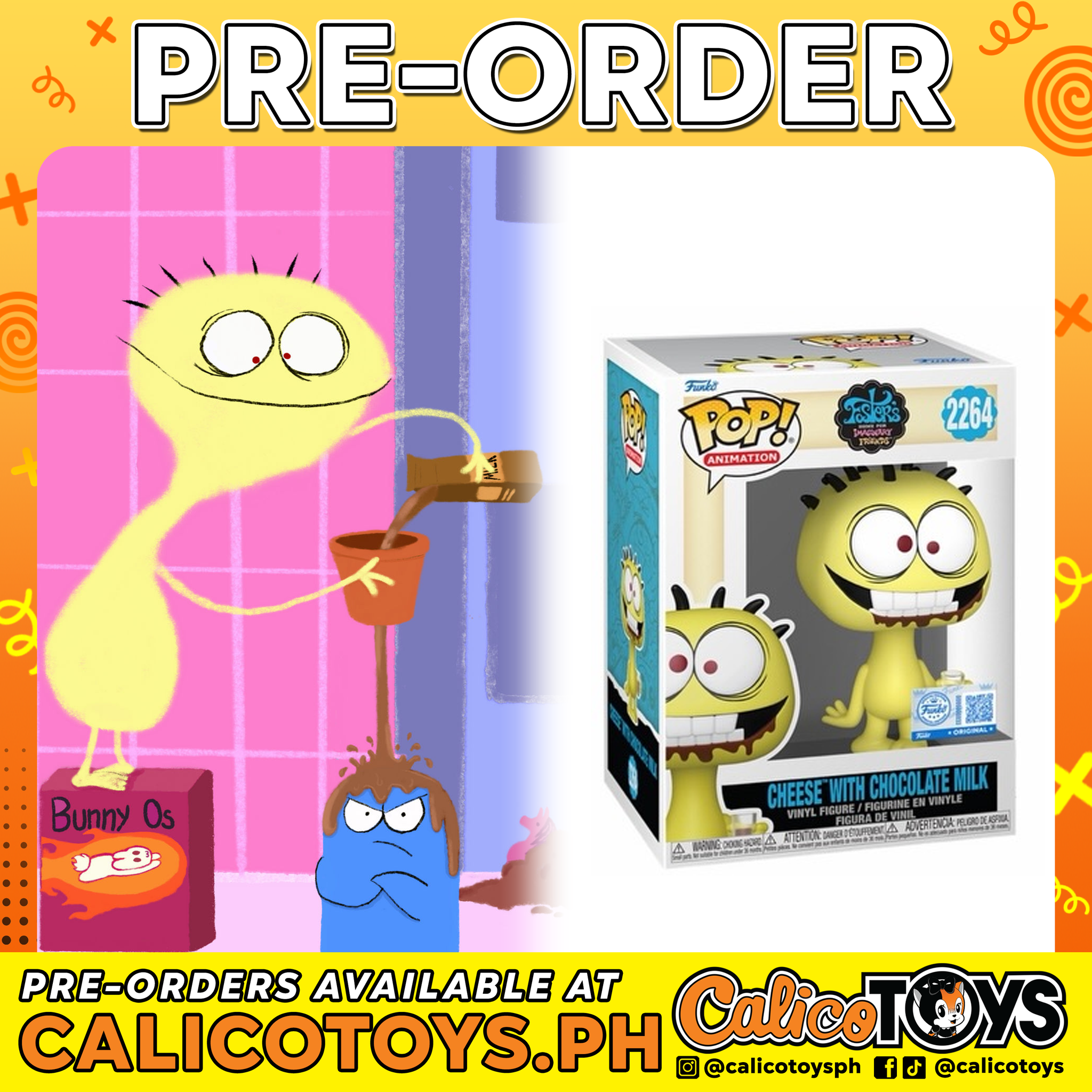 PRE-ORDER - POP! Animation: Foster's Home for Imaginary Friends - Cheese with Chocolate Milk #2264 (Funko Shop Exclusive)