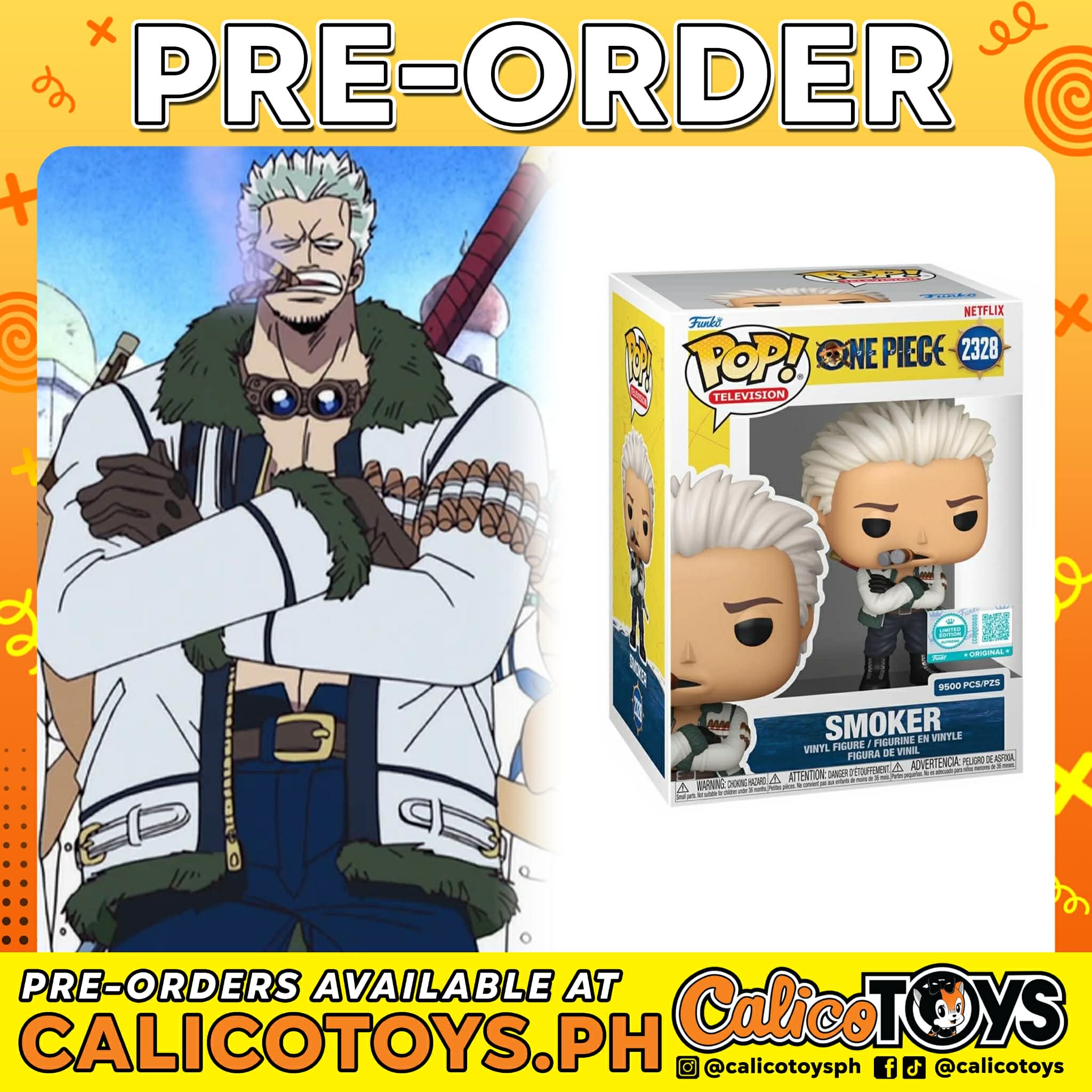 PRE-ORDER - POP! Animation: One Piece - Smoker LE9500 (Limited Supreme Funko Exclusive)