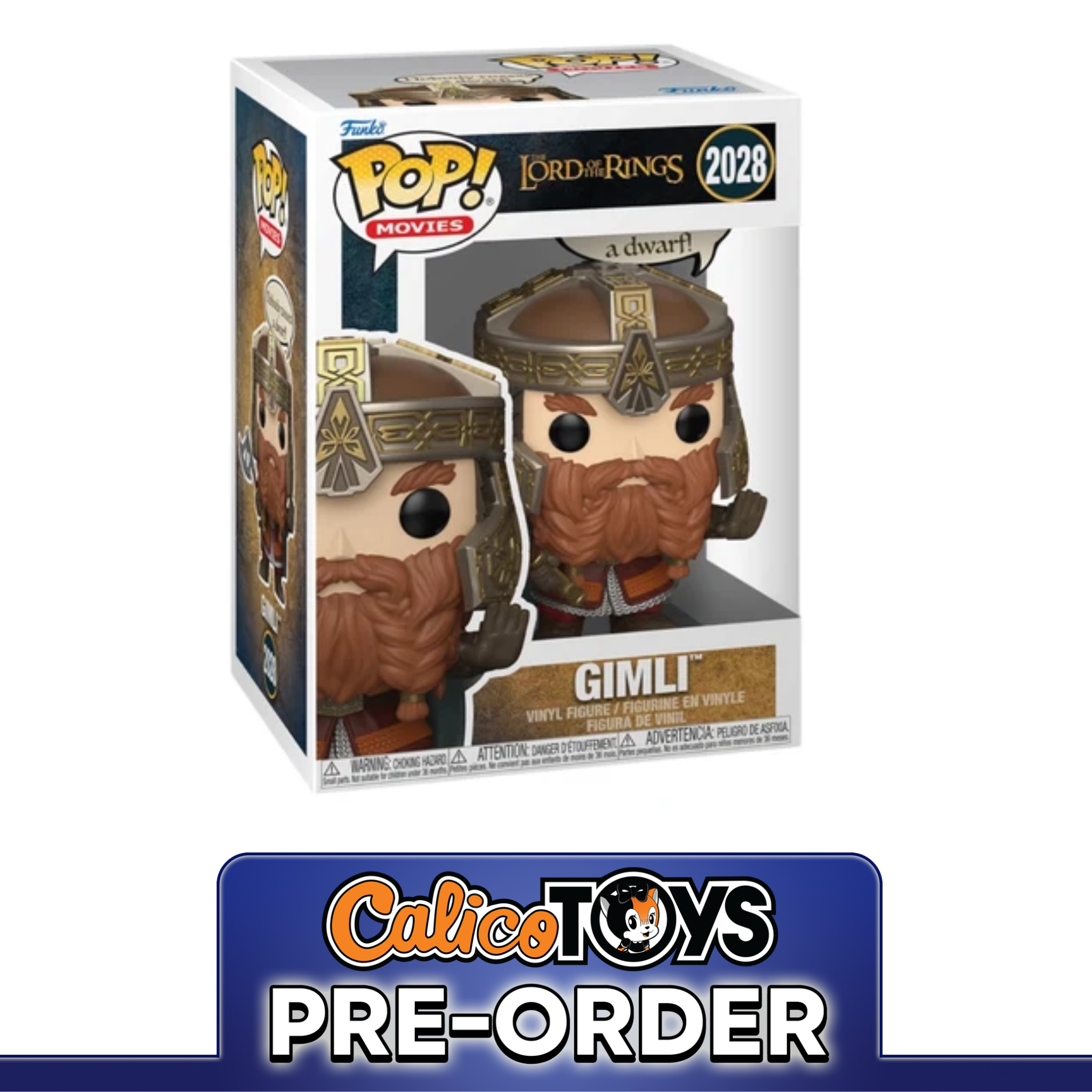 PRE-ORDER Funko POP! Movies: The Lord of the Rings - Gimli Nobody Tosses a Dwarf #2028