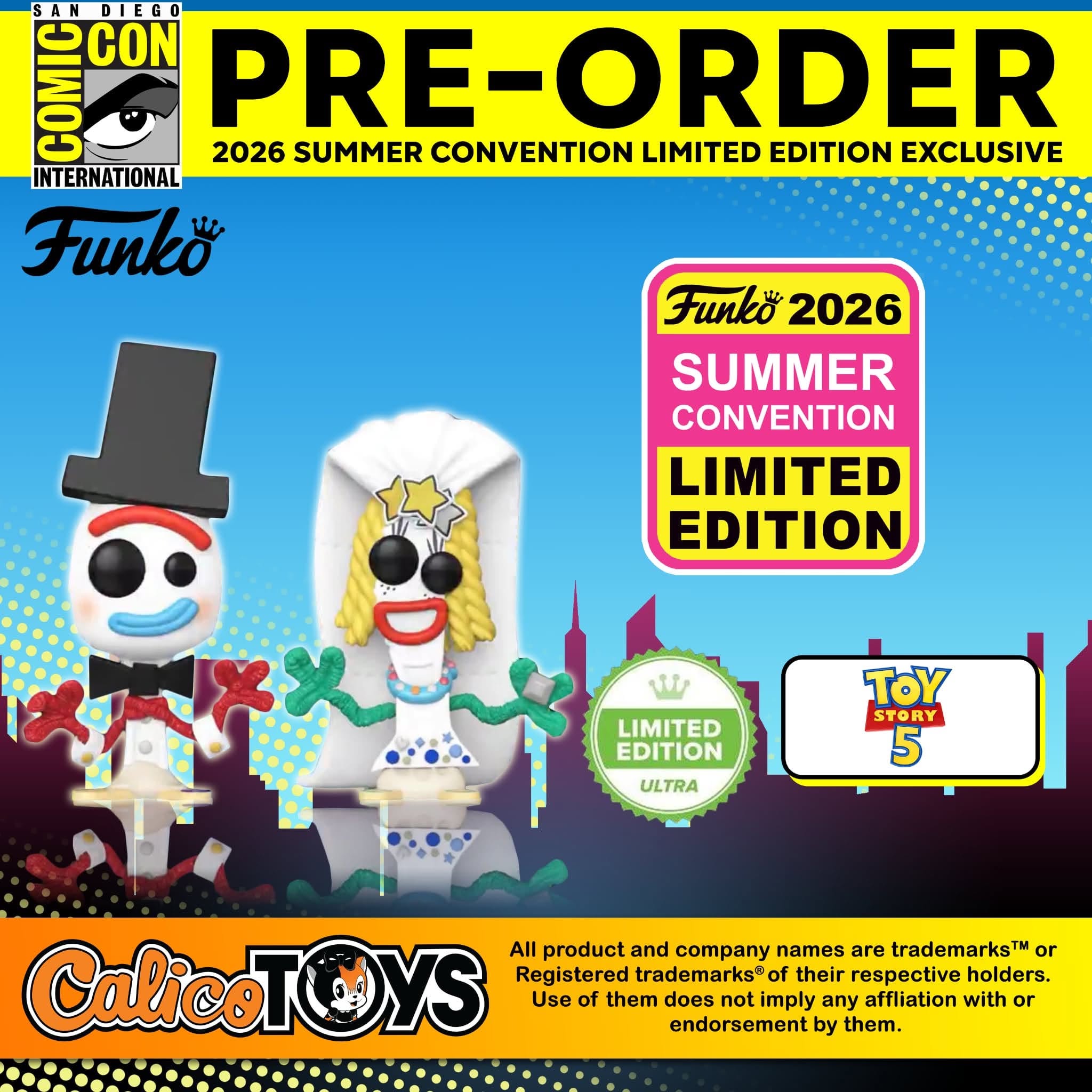 PRE-ORDER  Funko POP! Limited Edition: Toy Story 5: Forky & Karen Beverly (Summer Convention Exclusive) 2-Pack