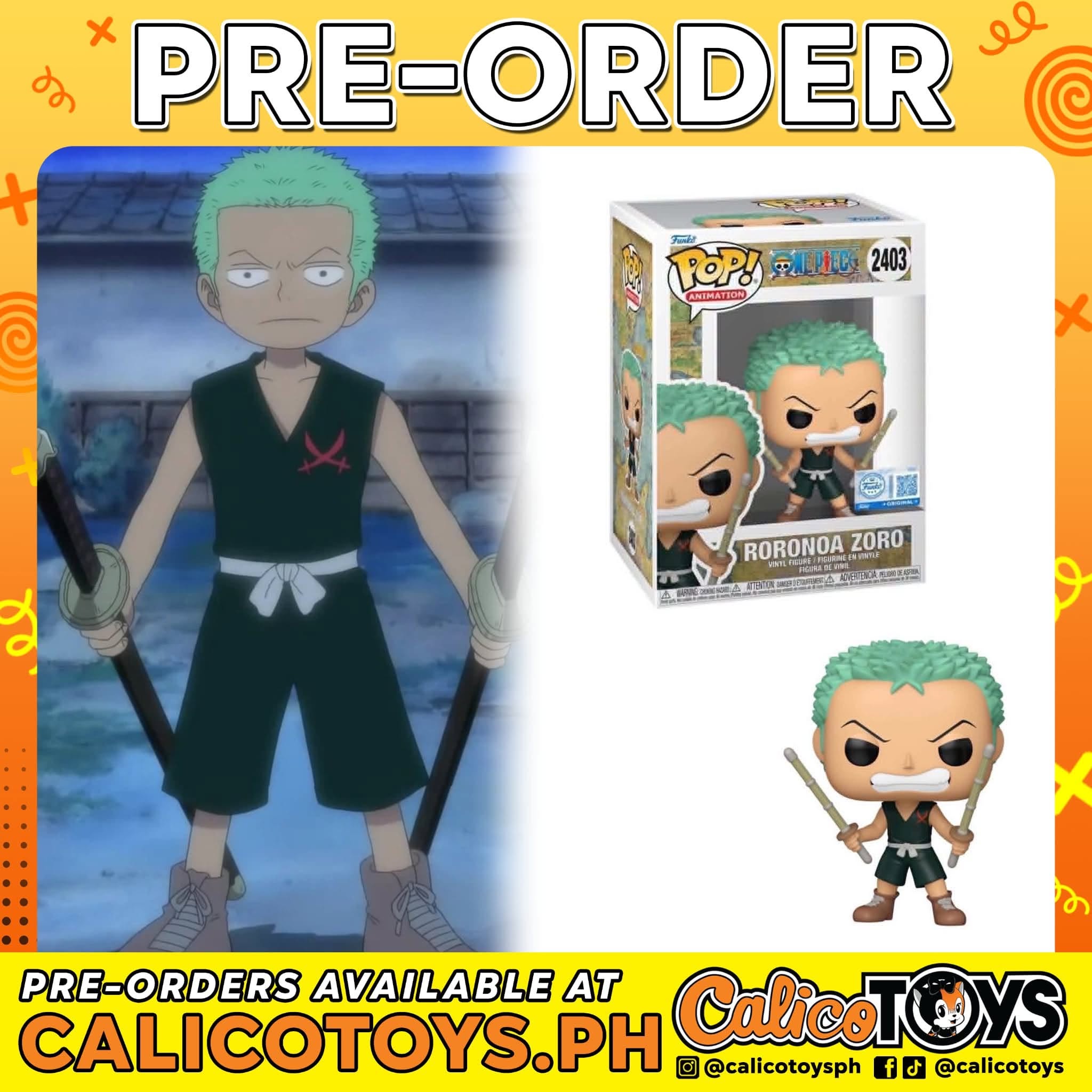 PRE ORDER Funko POP! Animation: One Piece - Roronoa Zoro Kid Zoro  #2403 (BoxLunch Exclusive)