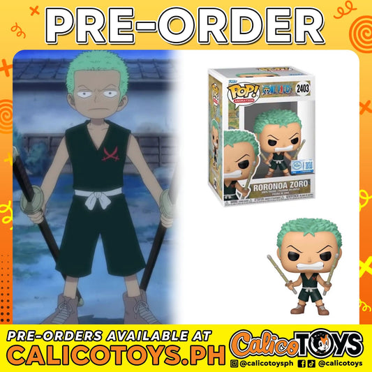 PRE ORDER Funko POP! Animation: One Piece - Roronoa Zoro Kid Zoro  #2403 (BoxLunch Exclusive)