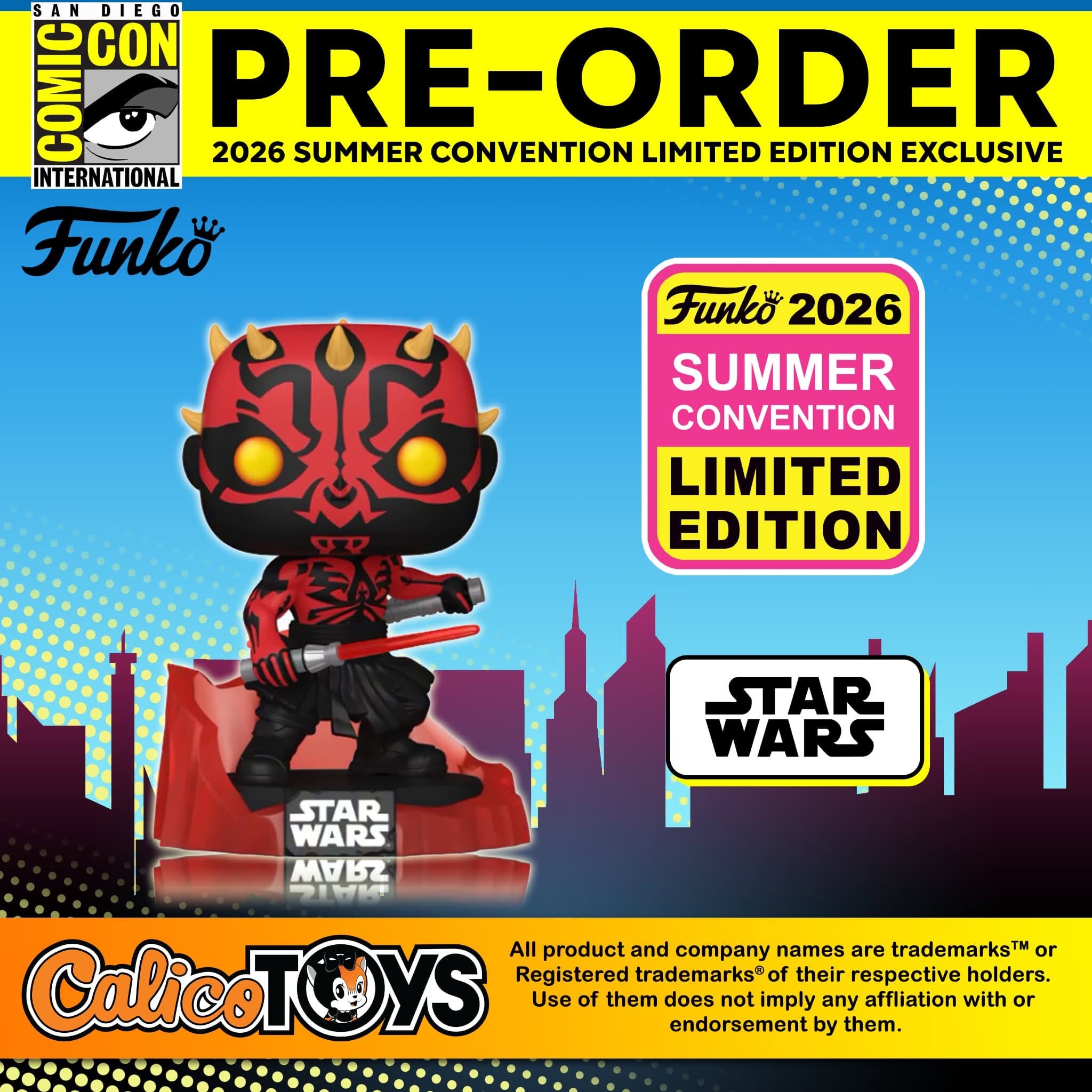 PRE-ORDER Funko POP! Star Wars: Darth Maul Kyber Crystal #848  (2026 Summer Convention)