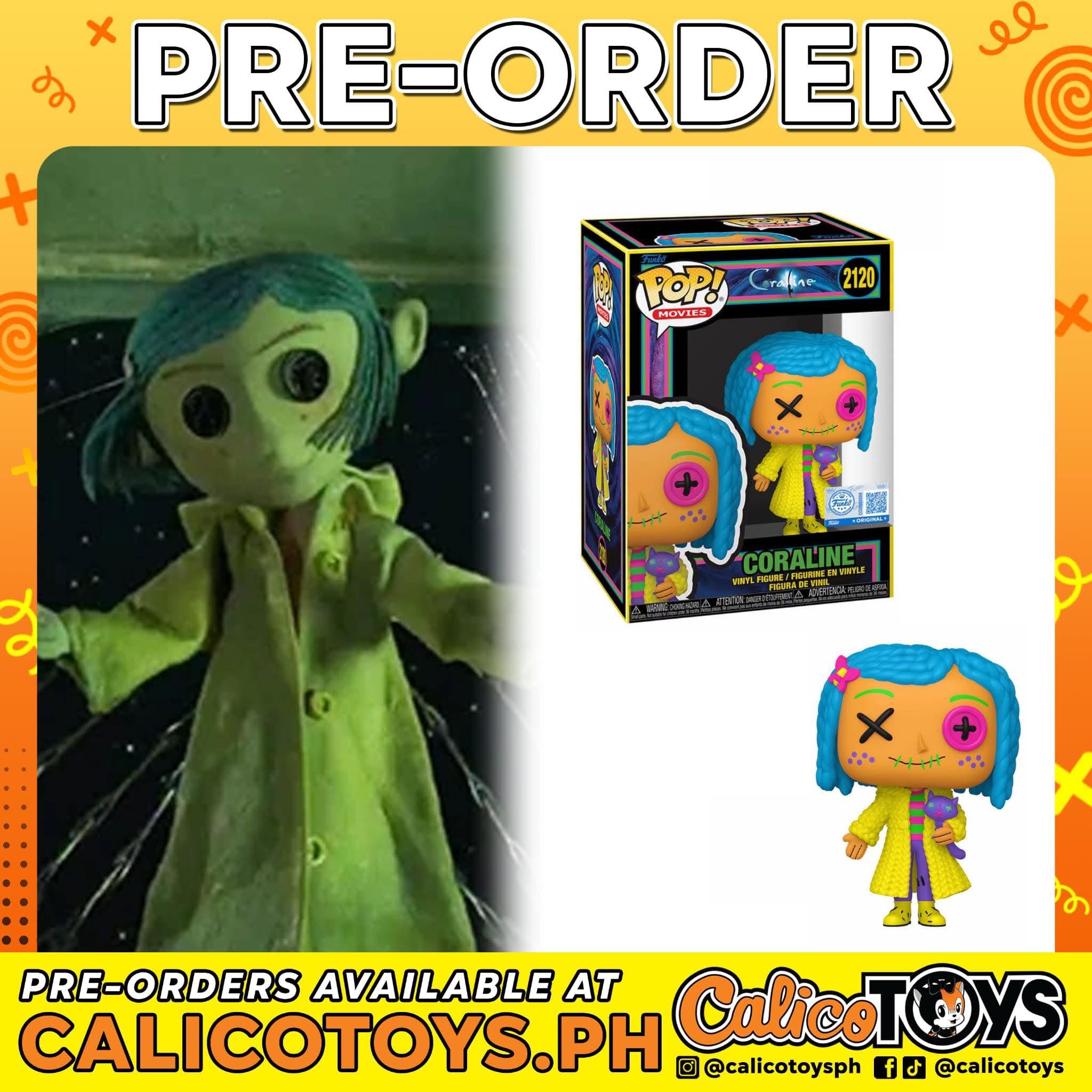 PRE-ORDERFunko POP! Movies: Coraline - Blacklight Coraline with Doll #2120 (Entertainment Earth  Exclusive)