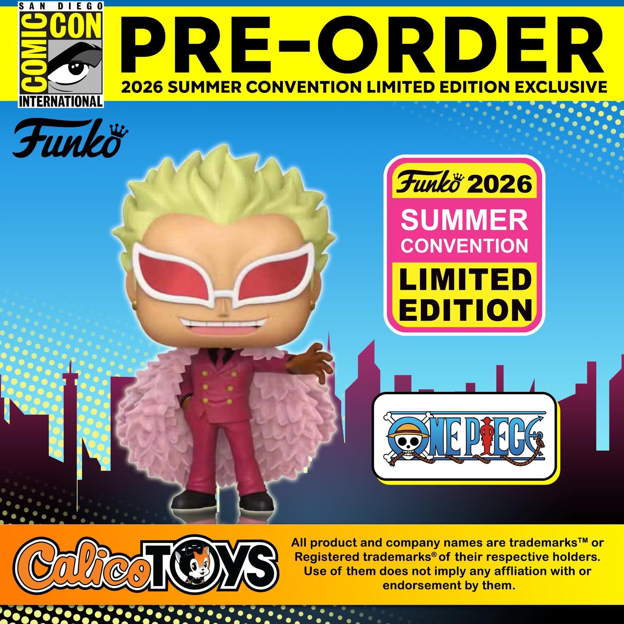 PRE-ORDER Funko POP! Animation: One Piece - Doflamingo Flocked # 2337 (Summer Convention Limited Edition)