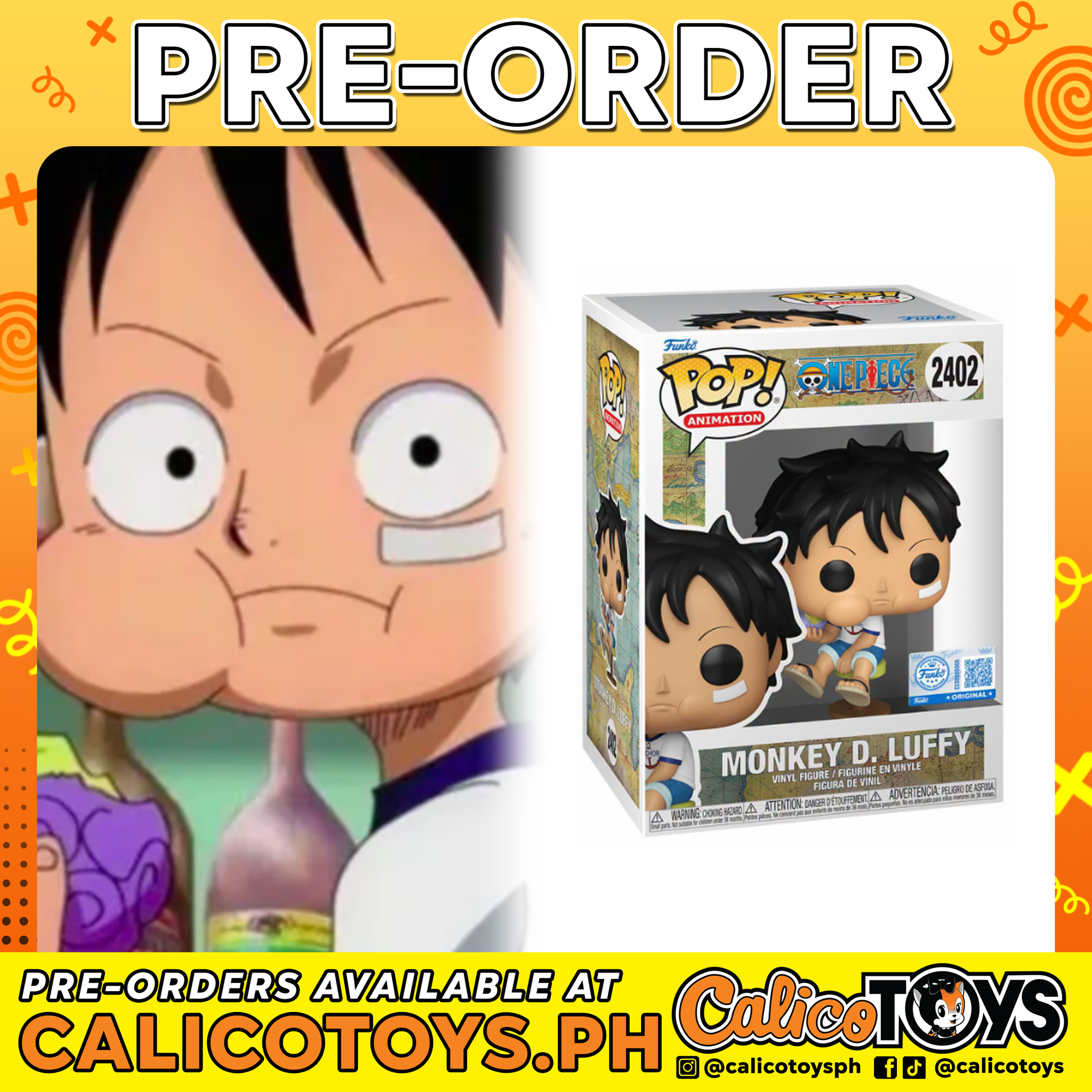 PRE ORDER Funko POP! Animation: One Piece – Monkey D. Luffy Eating Devil Fruit #2402 (Hot Topic Exclusive)