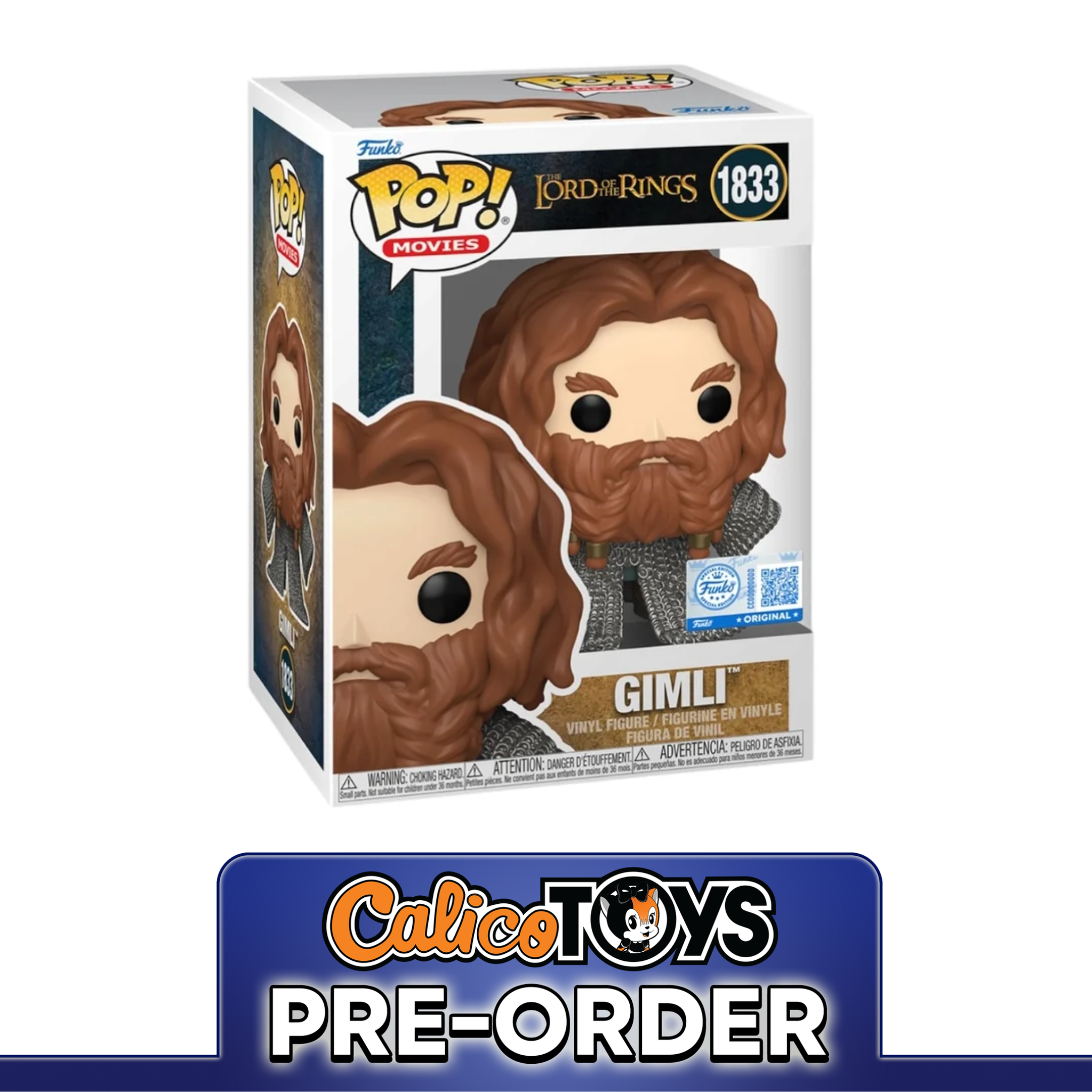 PRE-ORDER Funko POP! Movies: The Lord of the Rings - Gimli Chainmail Armor #1833  (Funko Shop Exclusive)